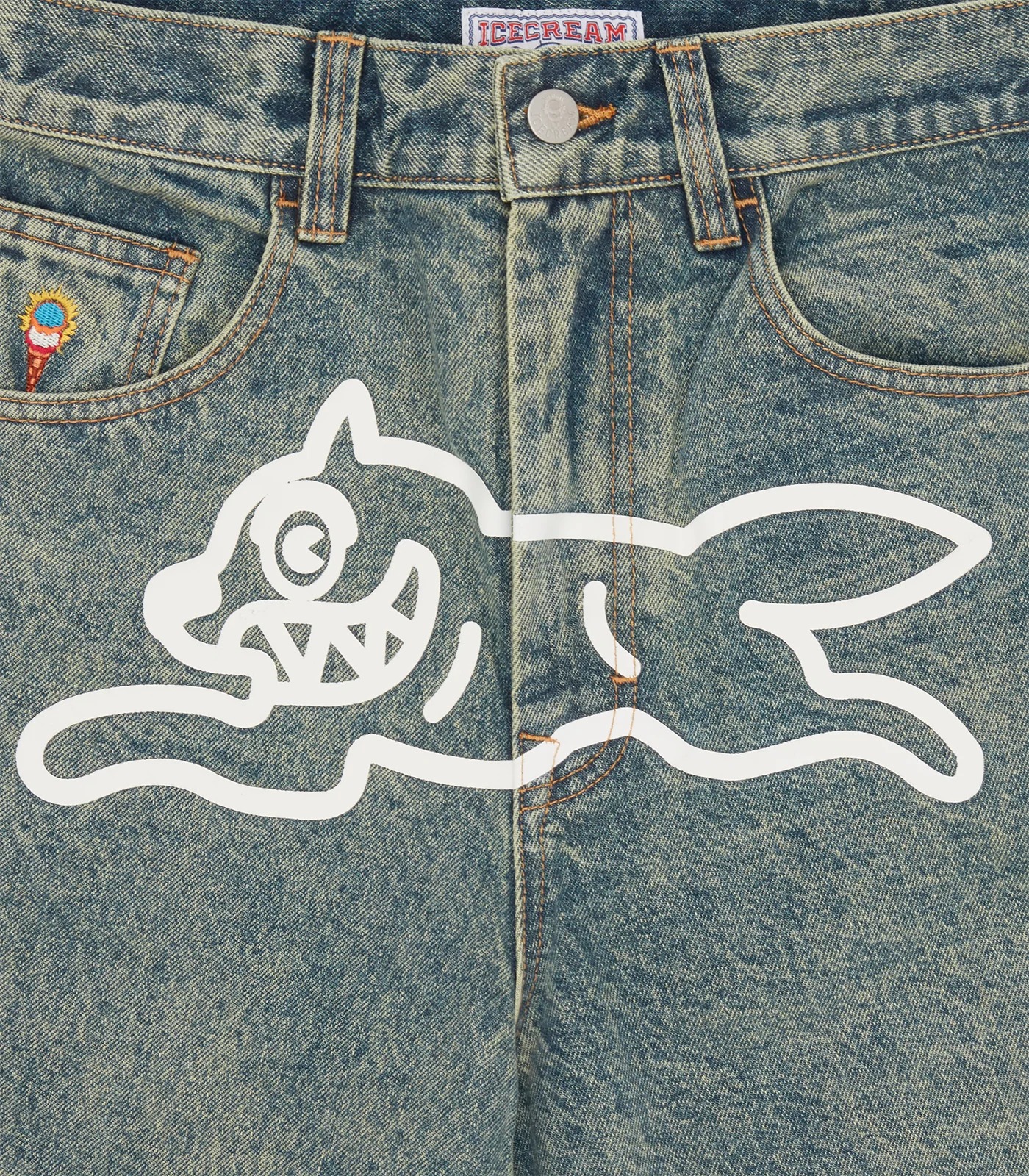 RUNNING DOG TRIPLE SCOOP DENIM PANT - VINTAGE WASH - Image 5