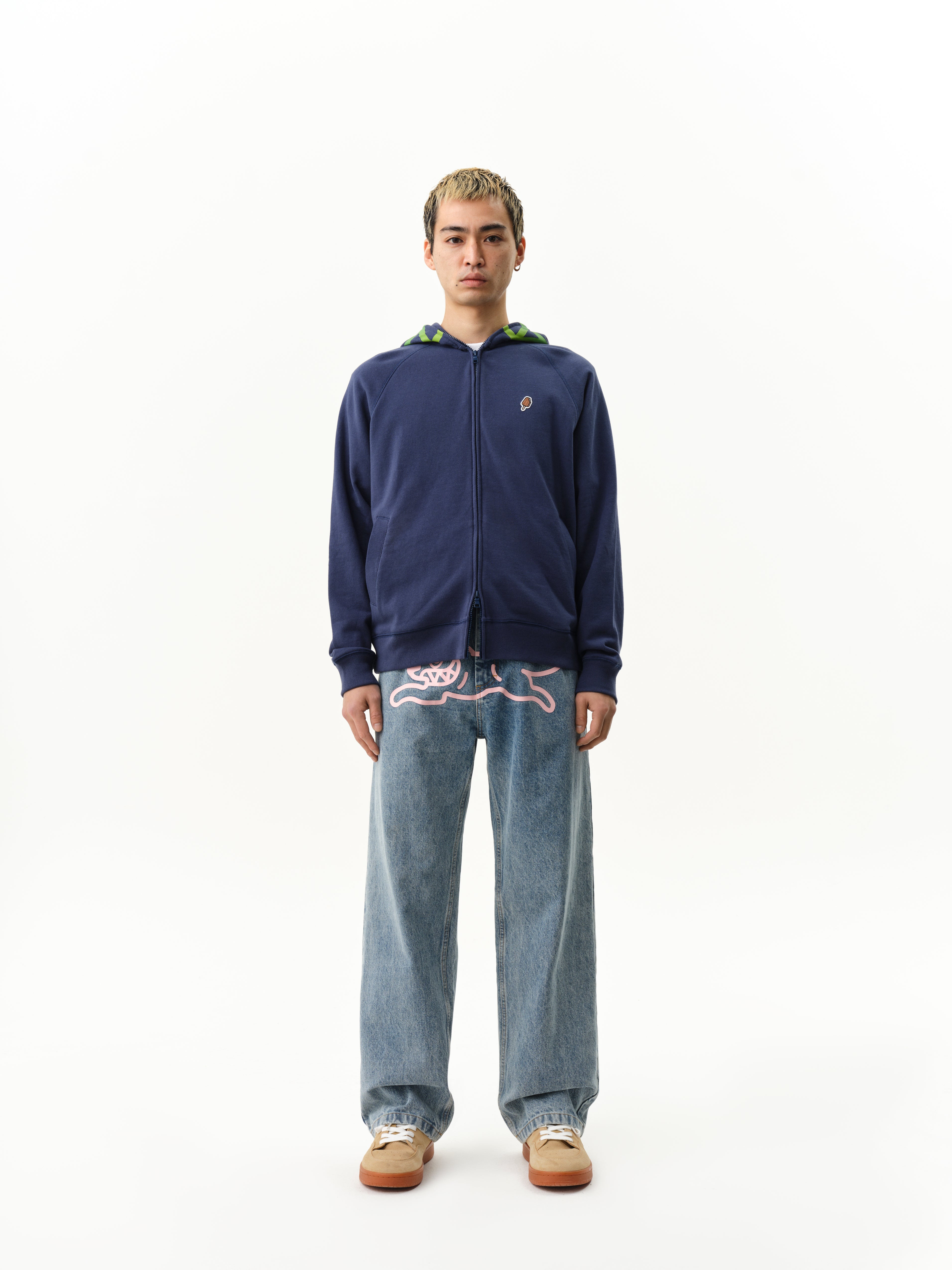 RUNNING DOG TRIPLE SCOOP DENIM PANTS - HEAVY WASH BLUE - Image 3
