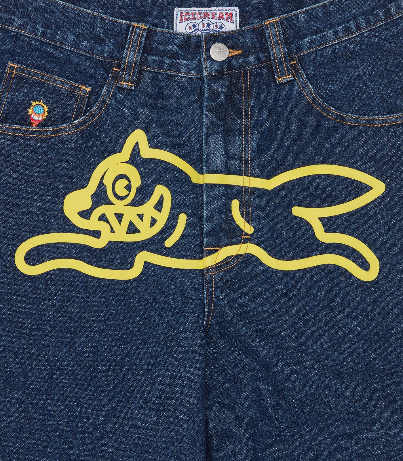 RUNNING DOG TRIPLE SCOOP DENIM PANTS - INDIGO - Image 3