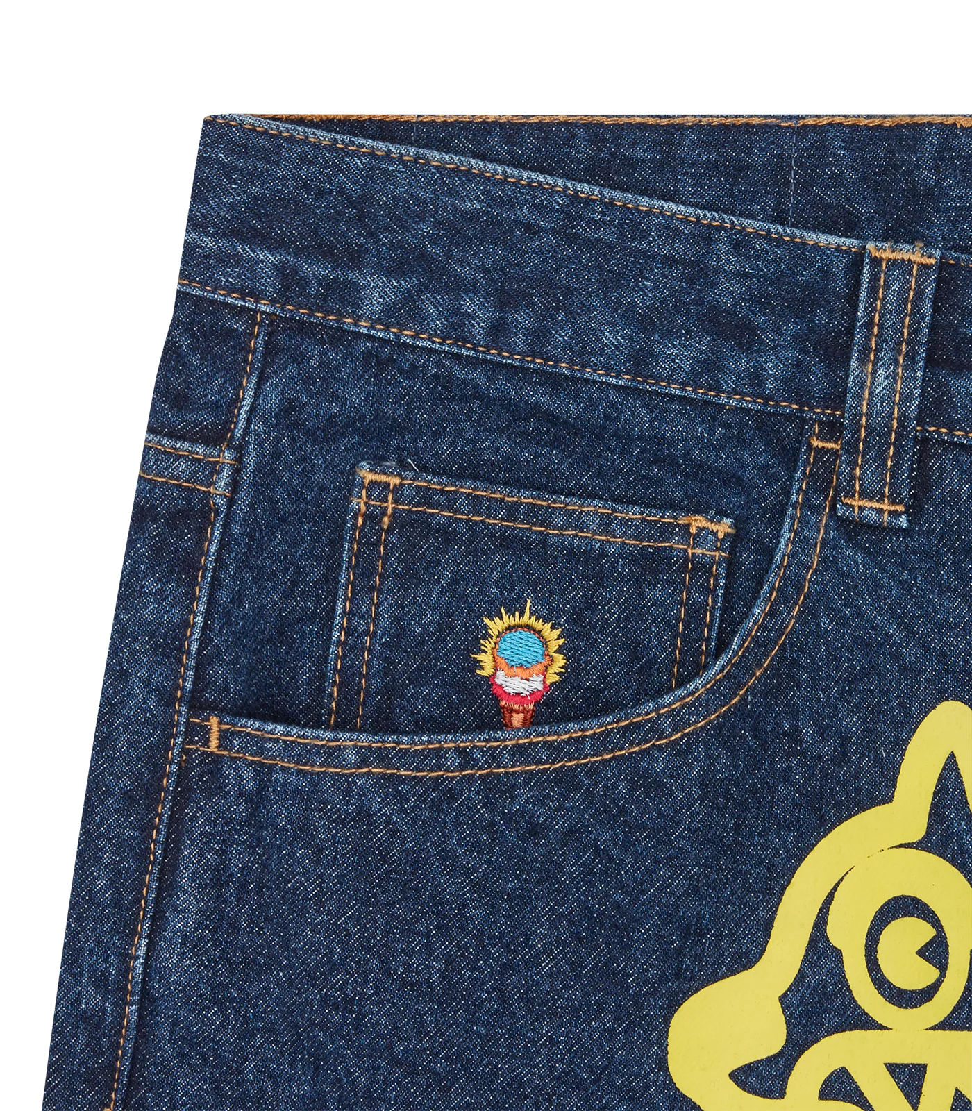 RUNNING DOG TRIPLE SCOOP DENIM PANTS - INDIGO - Image 4
