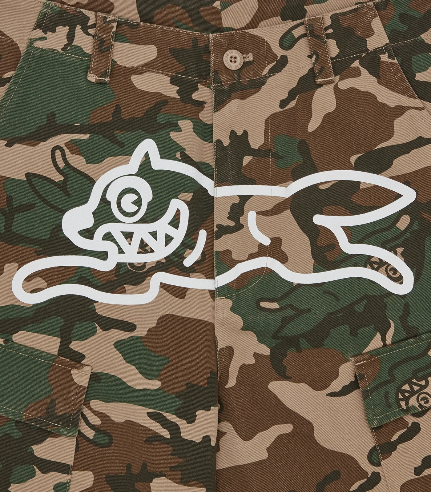RUNNING DOG WOODLAND CAMO CARGO SHORTS - MULTI - Image 4