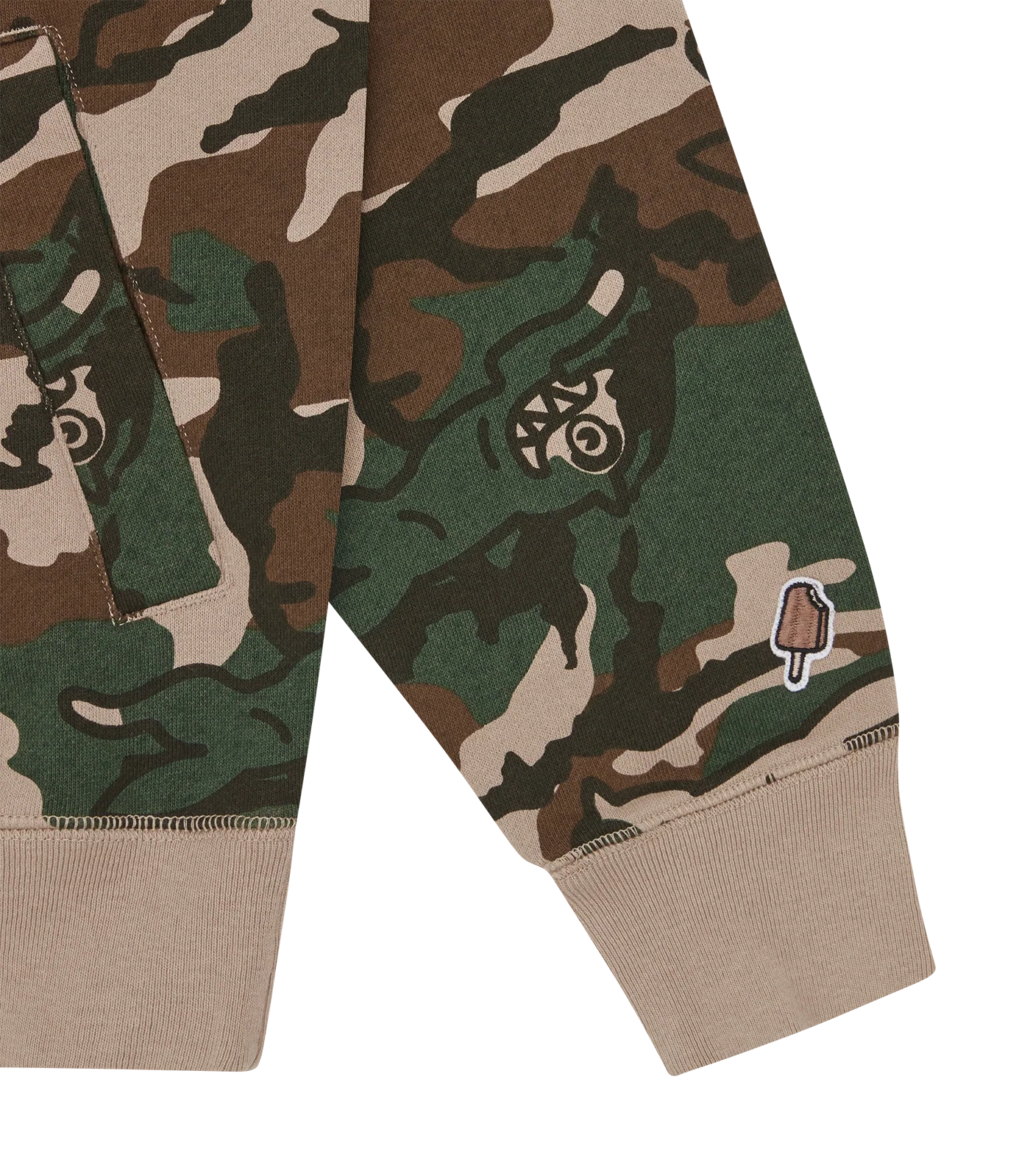 RUNNING DOG WOODLAND CAMO ZIP THROUGH HOOD - MULTI - Image 4