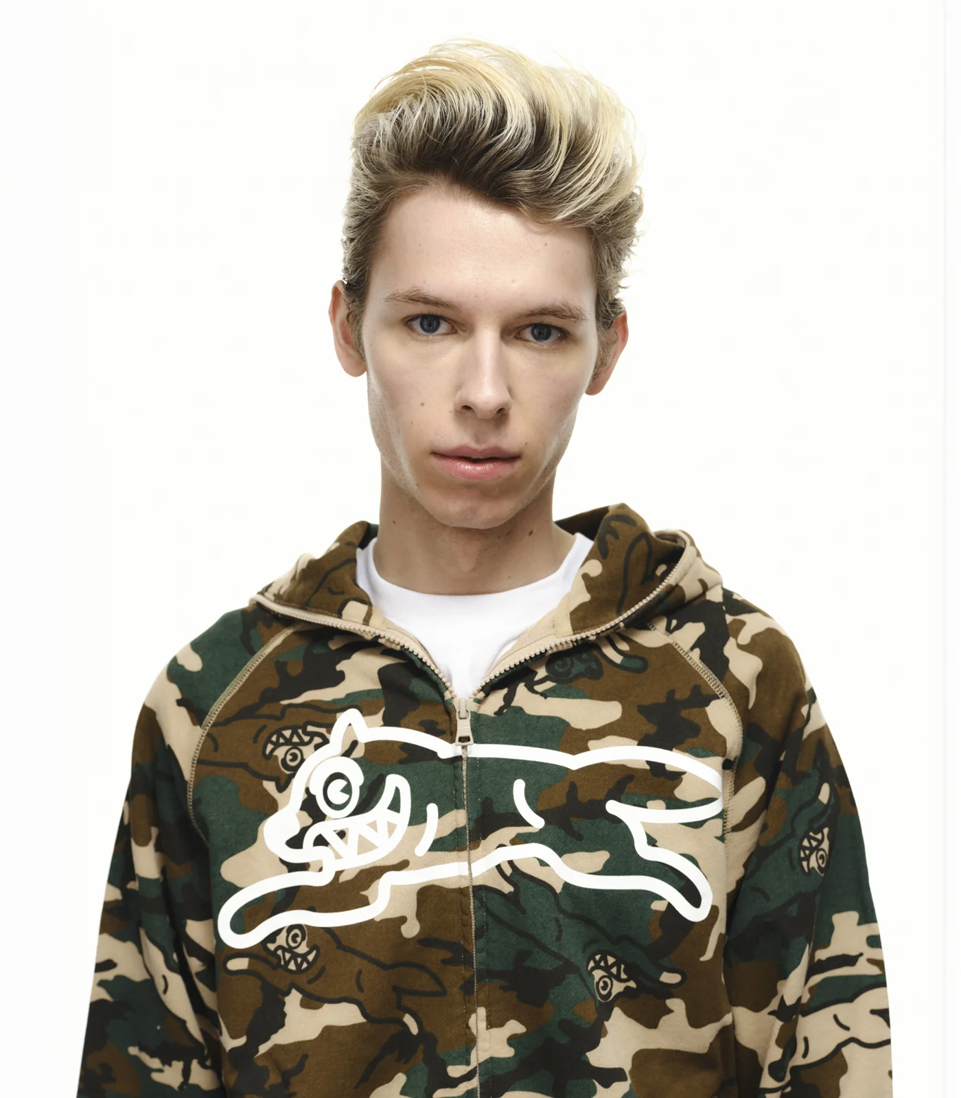 RUNNING DOG WOODLAND CAMO ZIP THROUGH HOOD - MULTI - Image 6