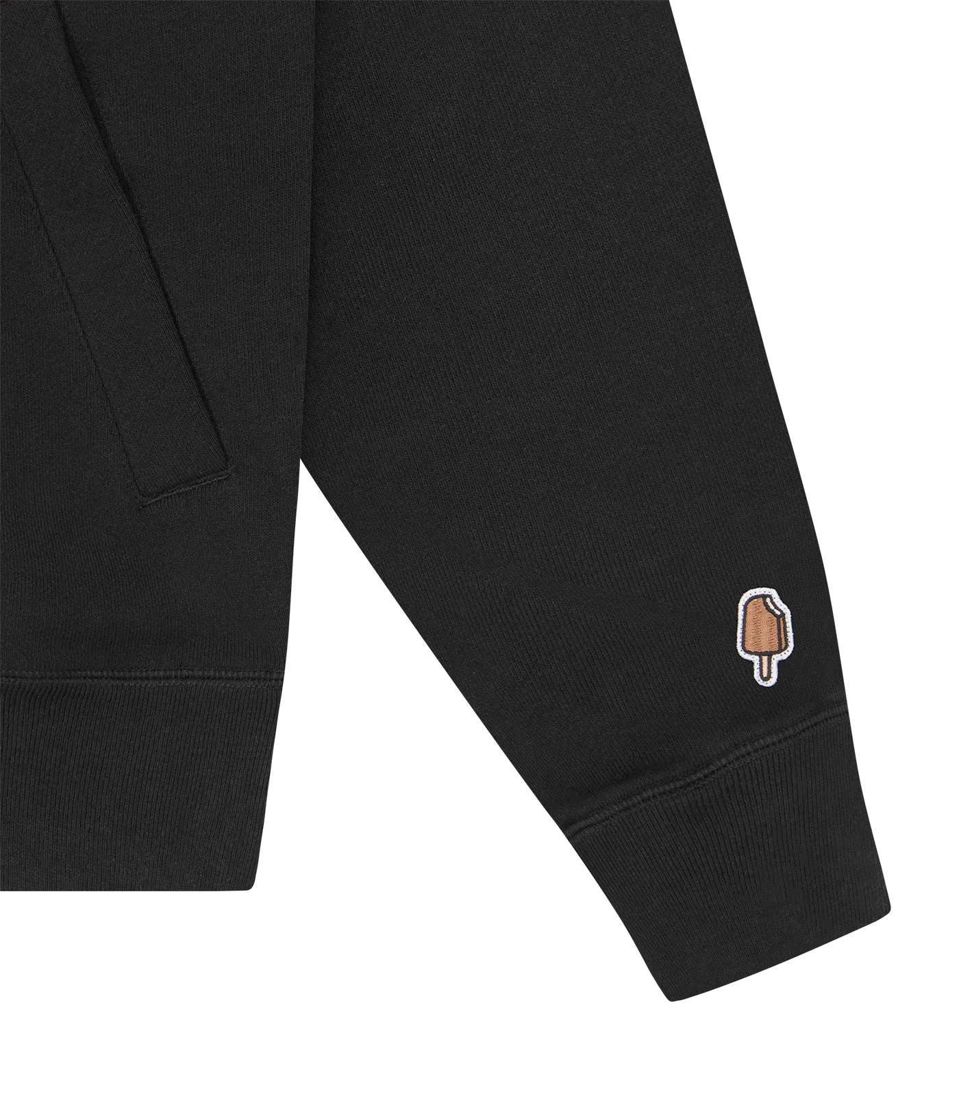 RUNNING DOG ZIP THROUGH HOOD - BLACK - Image 4