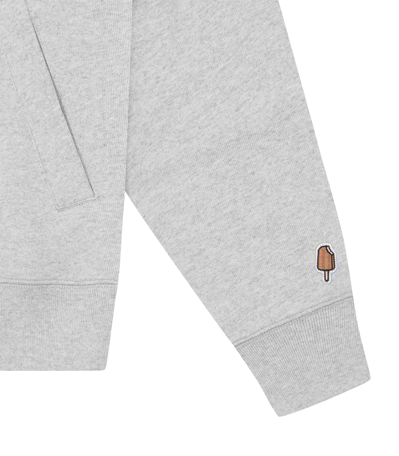 RUNNING DOG ZIP THROUGH HOOD - HEATHER GREY - Image 4