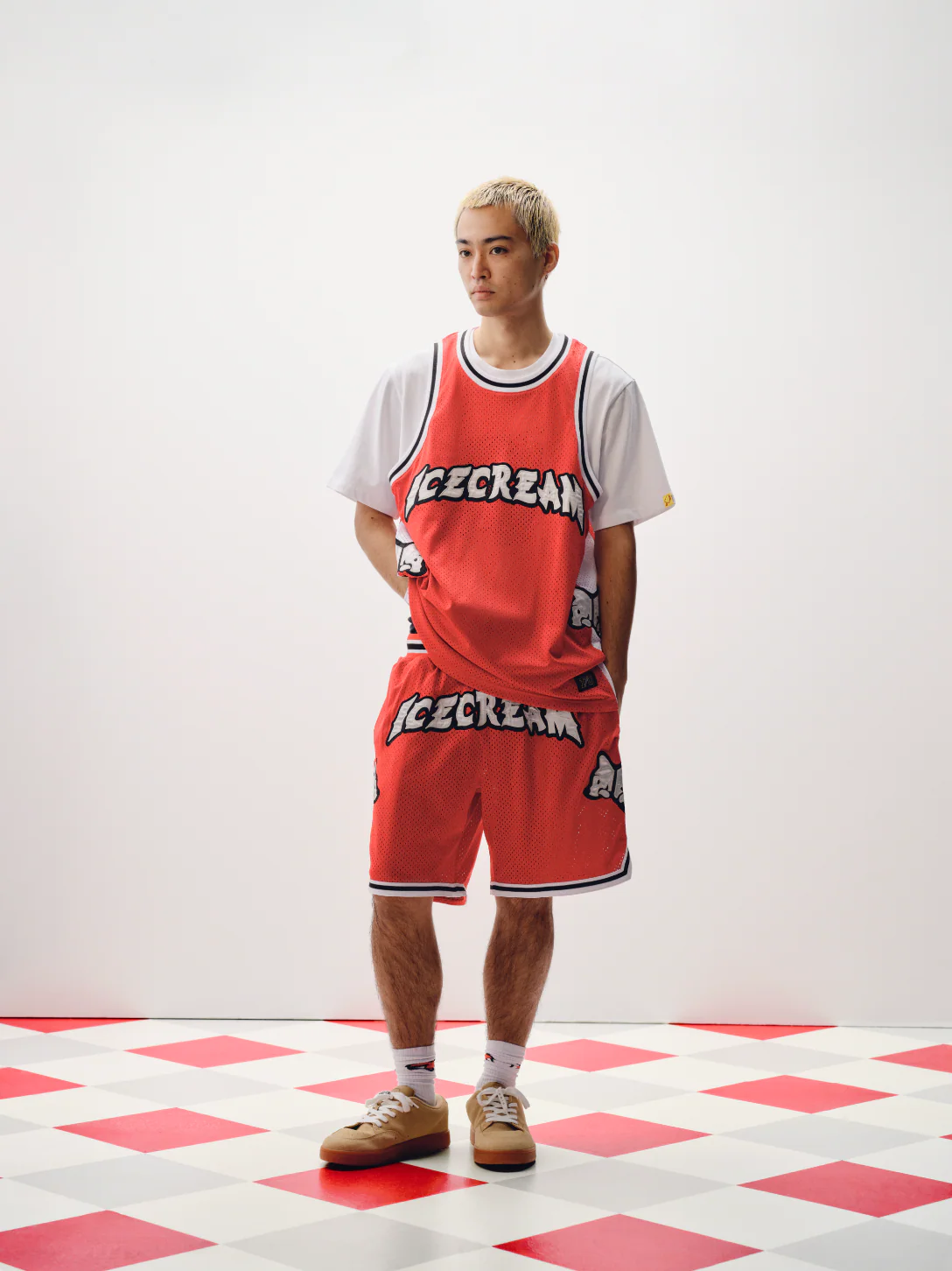 RUNNING PUPPY APPLIQUE BASKETBALL VEST - RED - Image 3
