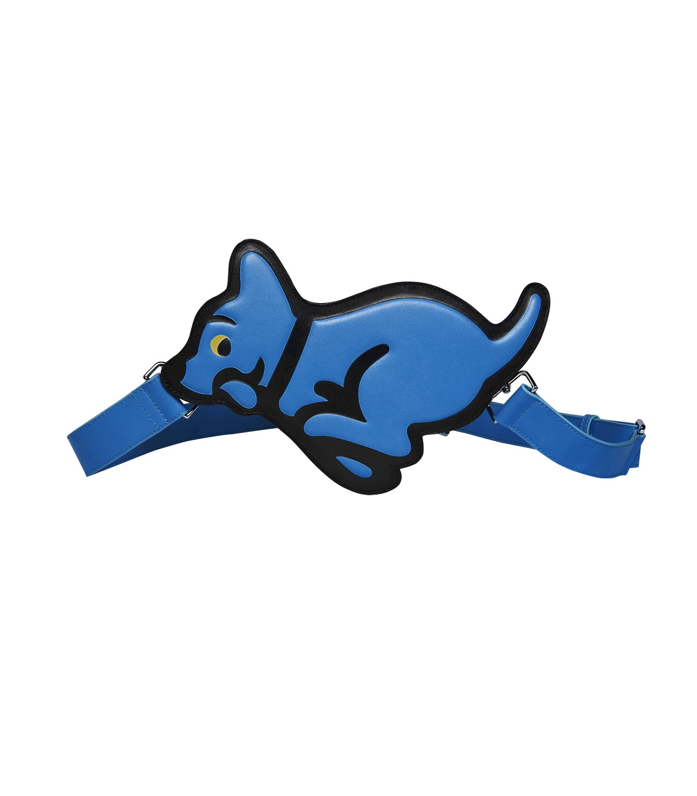 RUNNING PUPPY LEATHER SHOULDER BAG - BLUE