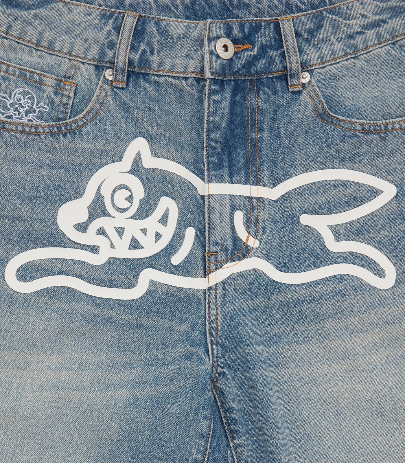 RUNNING DOG DENIM SHORTS - WASHED BLUE - Image 3
