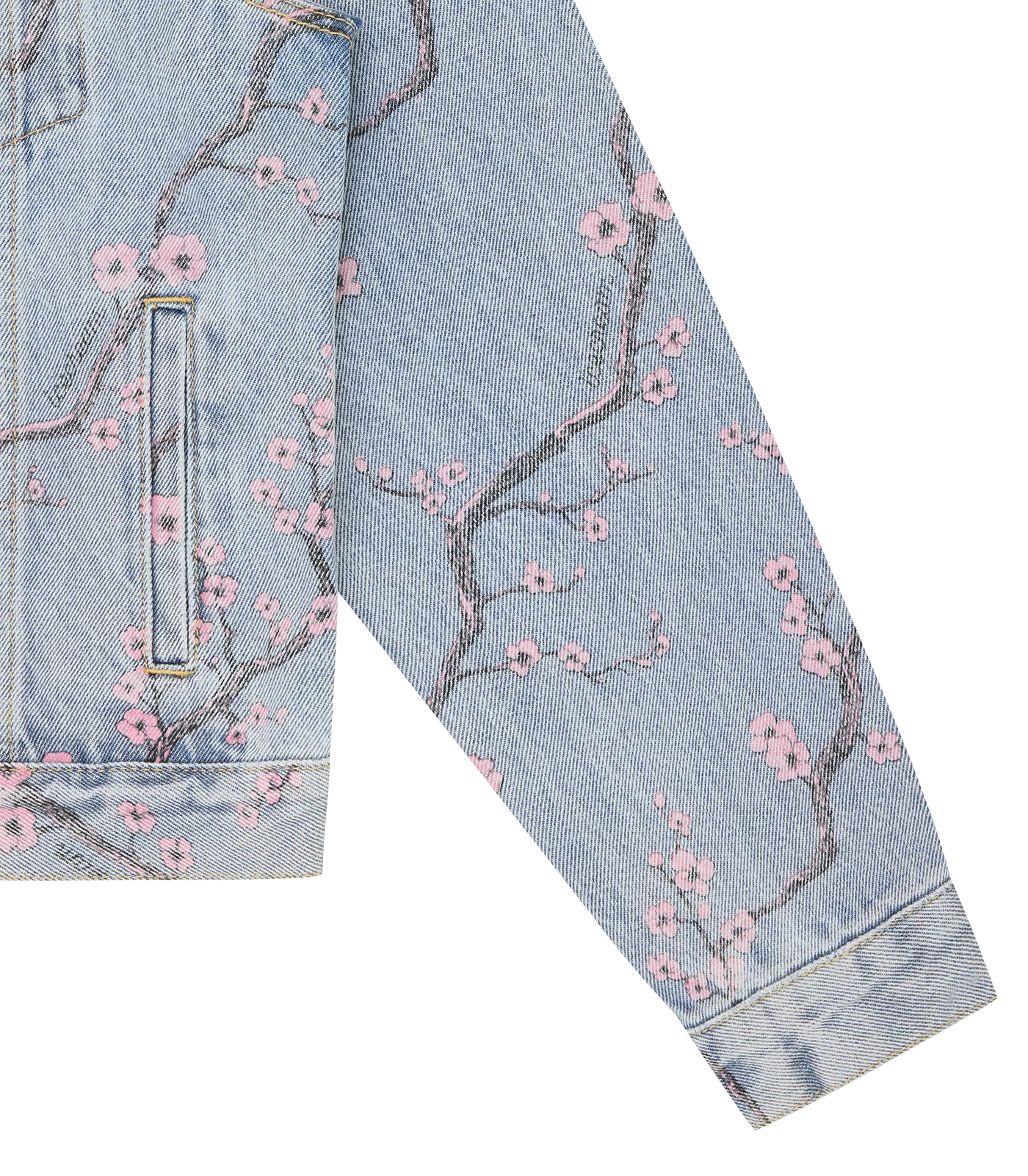 SAKURA DENIM TRUCKER JACKET - LIGHT WASH BLUE - Image 4