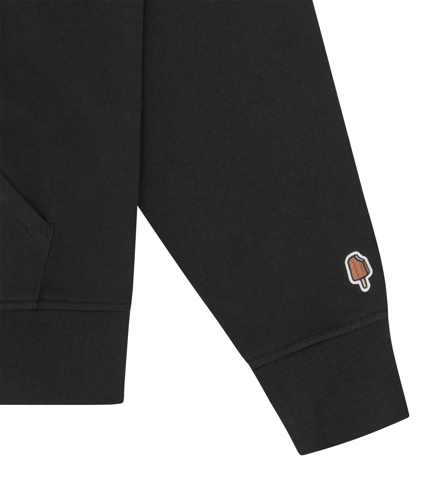 SATIN RUNNING DOG POPOVER HOOD - BLACK - Image 4