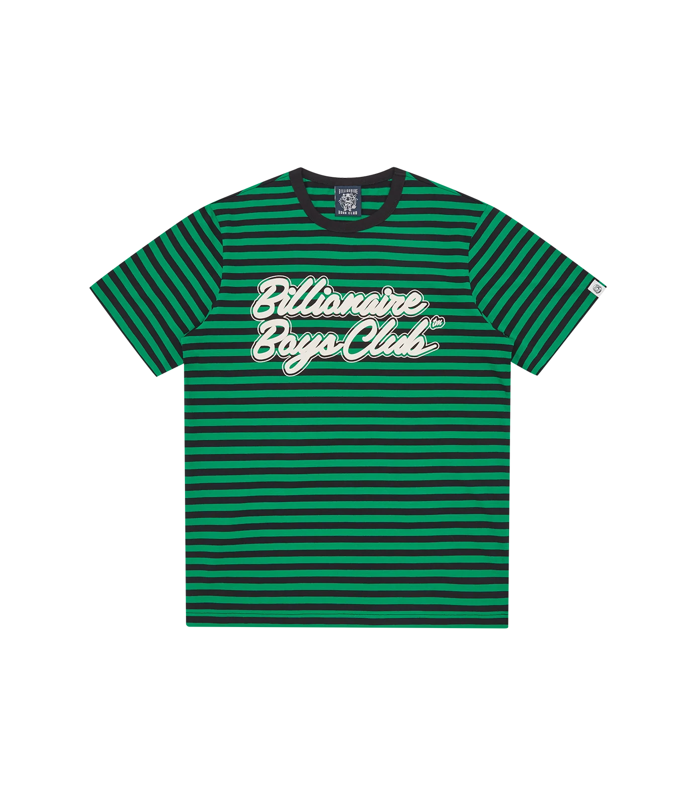 SCRIPT ASTRO STRIPE T-SHIRT - GREEN/BLACK STRIPE