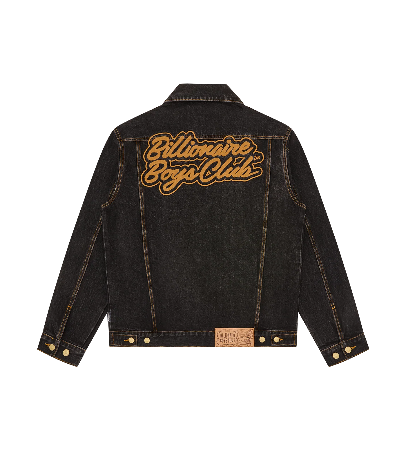 SCRIPT CORD COLLAR DENIM TRUCKER JACKET - WASHED BLACK - Image 2