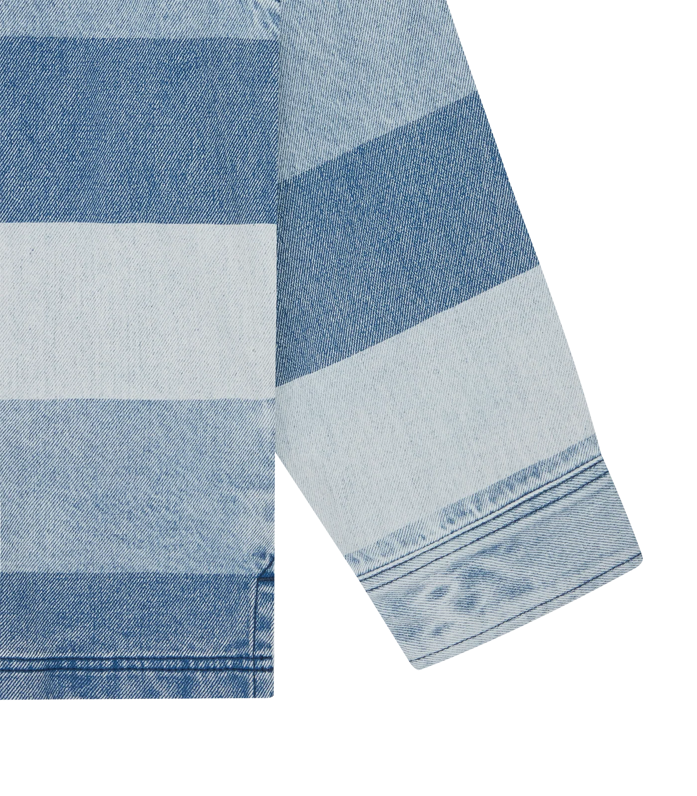 SCRIPT DENIM LONG SLEEVE RUGBY SHIRT - LIGHT WASH BLUE - Image 6
