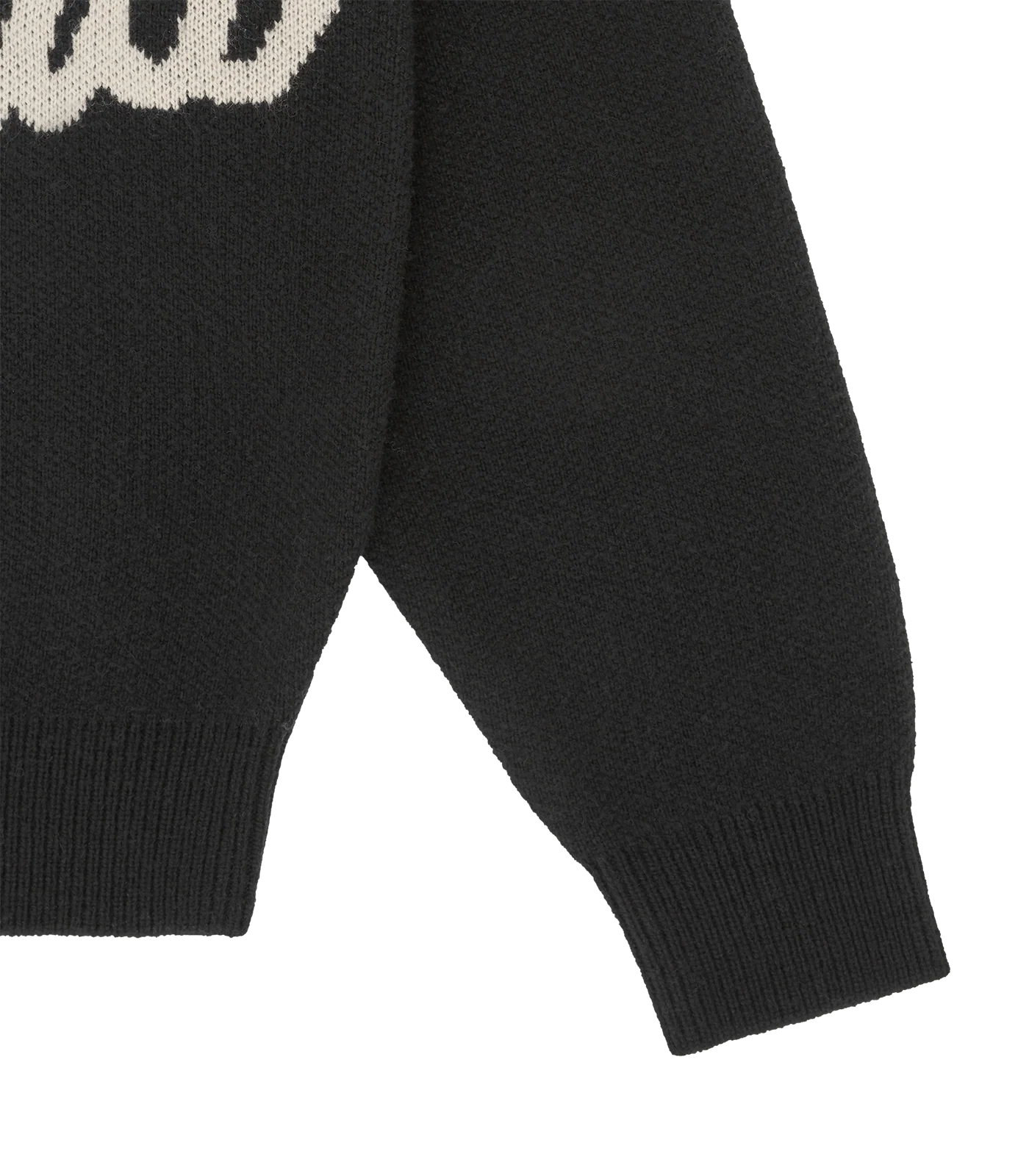 SCRIPT KNITTED CREWNECK - BLACK - Image 5