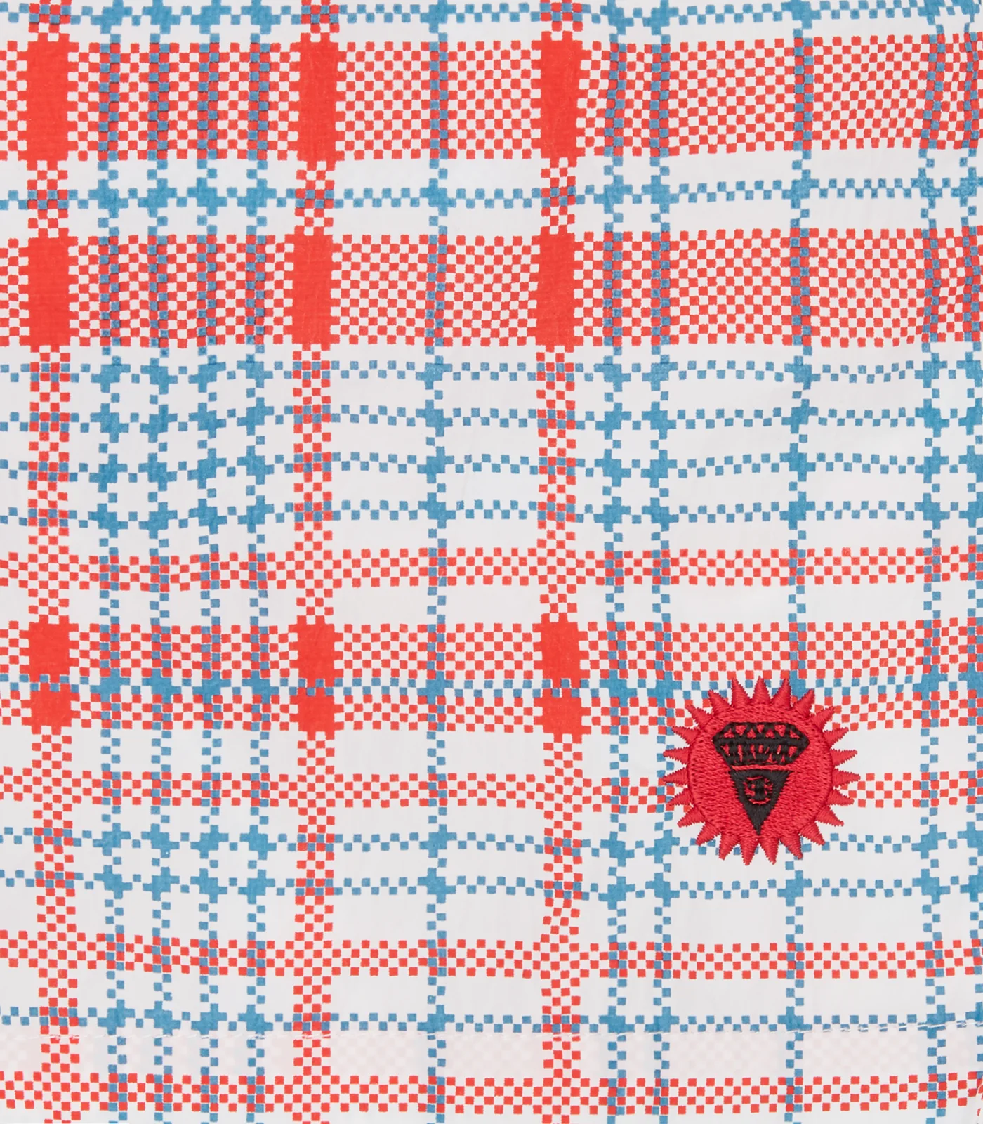 SHOPPER RUNNING DOG SWIM SHORTS - RED CHECK - Image 5