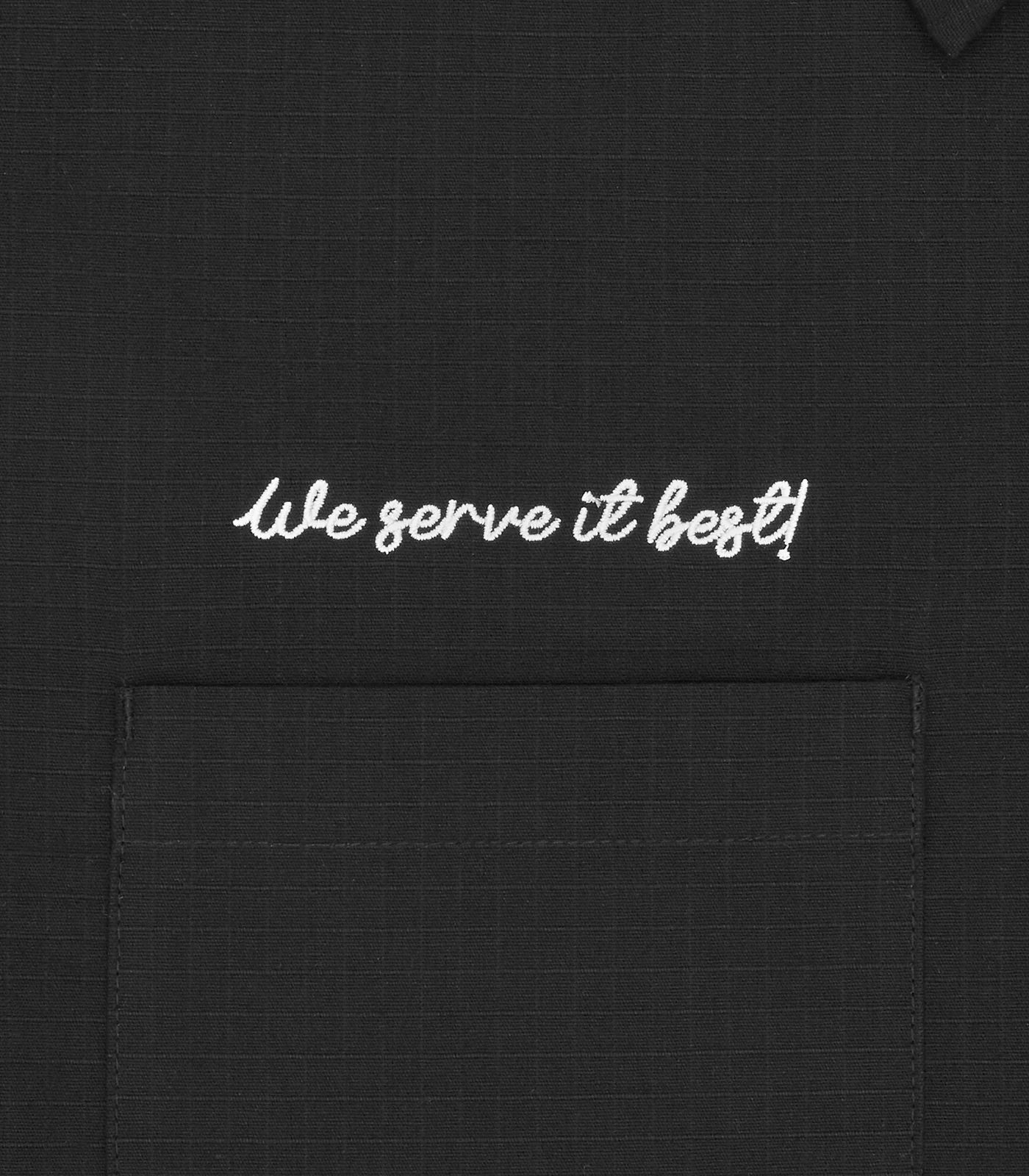 SHORT SLEEVE PATCH WORK SHIRT - BLACK - Image 4