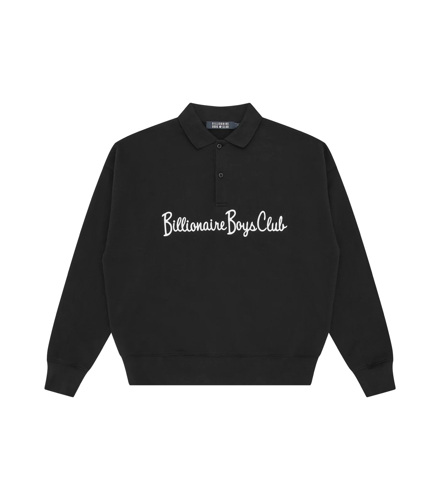 SIGNATURE COLLARED SWEATSHIRT - BLACK