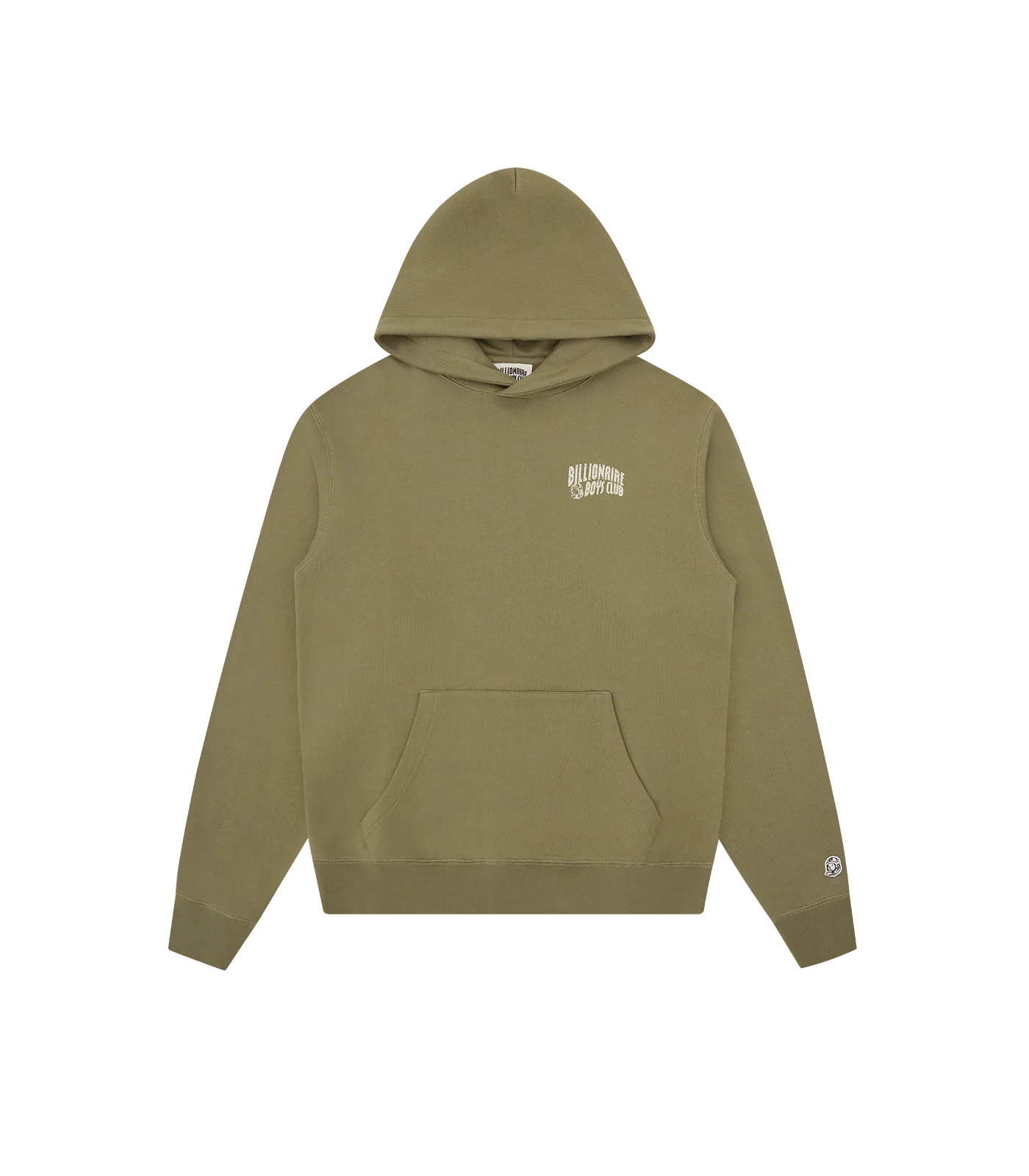 SMALL ARCH LOGO POPOVER HOOD - OLIVE/ECRU LOGO