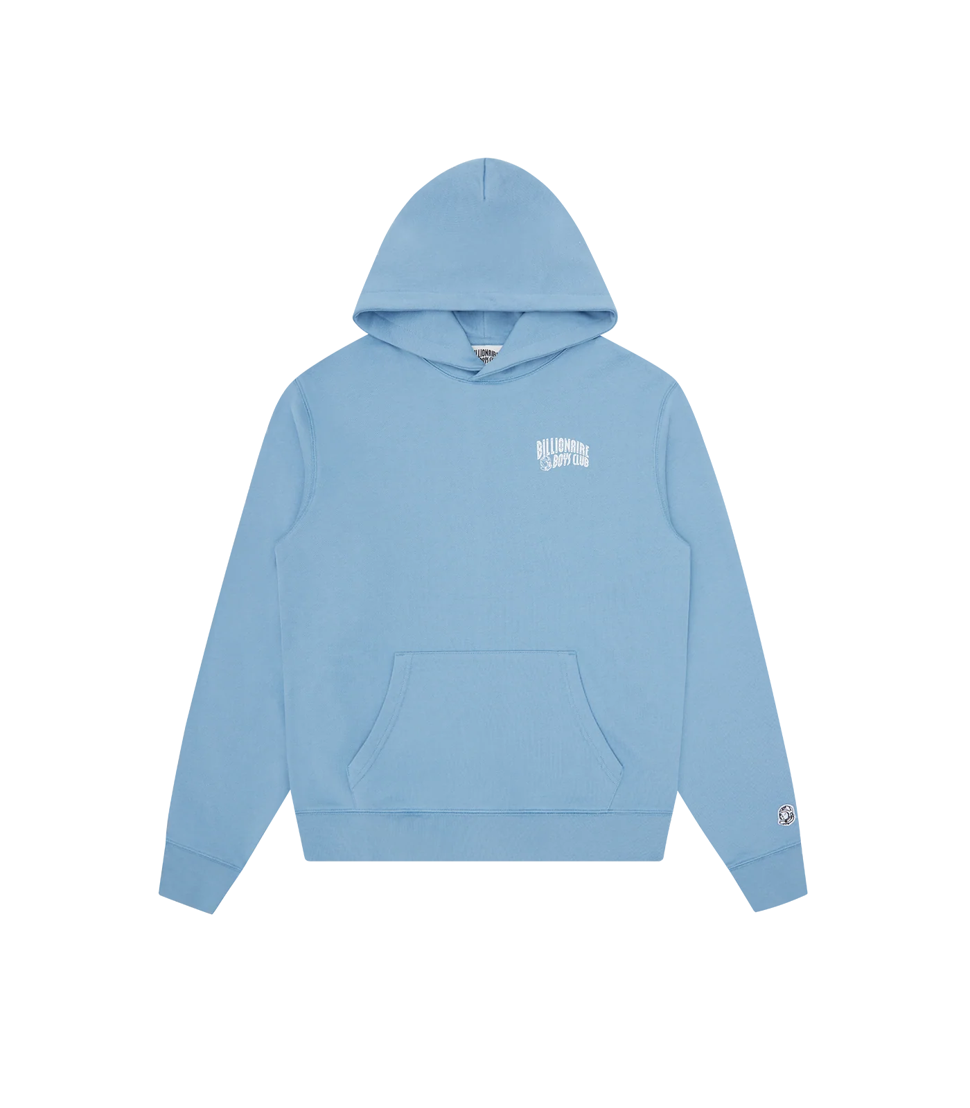 SMALL ARCH LOGO POPOVER HOOD - POWDER BLUE/WHITE LOGO