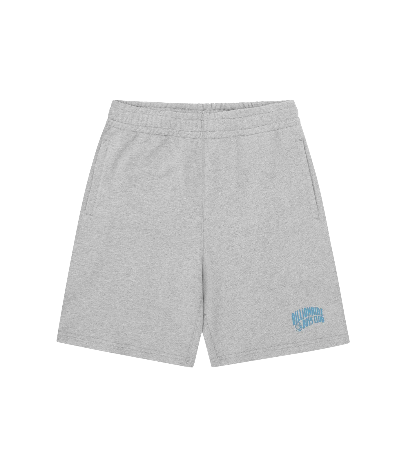 SMALL ARCH LOGO SHORTS - HEATHER GREY/BLUE LOGO