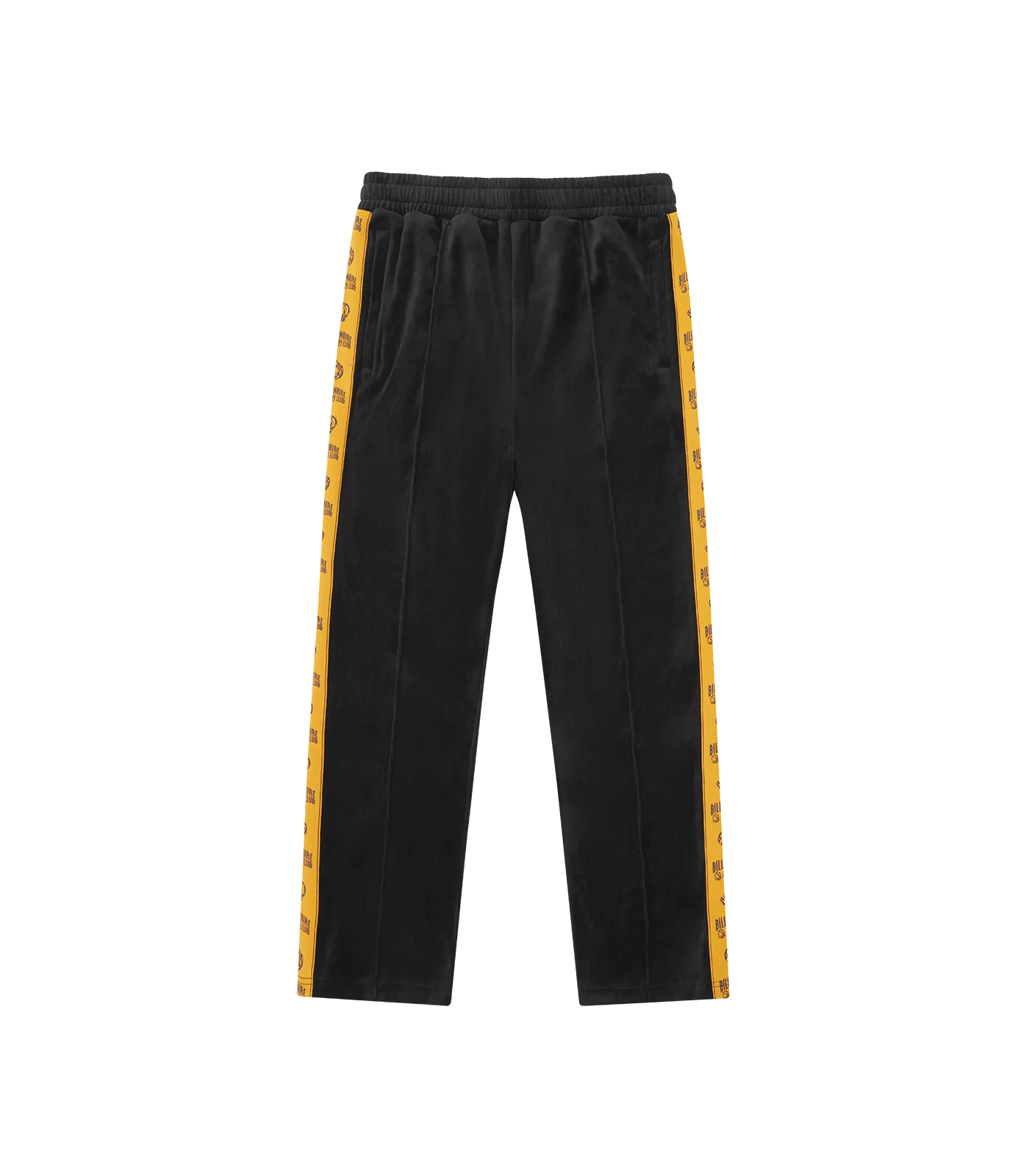 SMALL ARCH LOGO TAPED VELOUR TRACK PANTS - BLACK