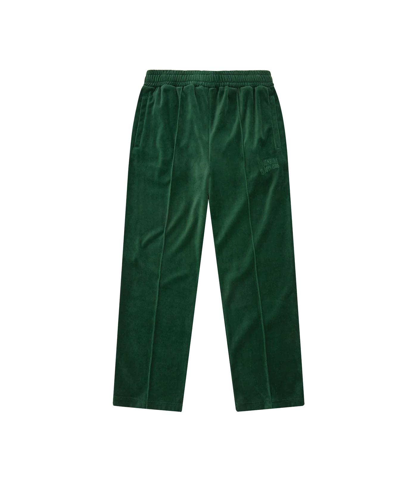 SMALL ARCH LOGO VELOUR TRACK PANTS - FOREST GREEN
