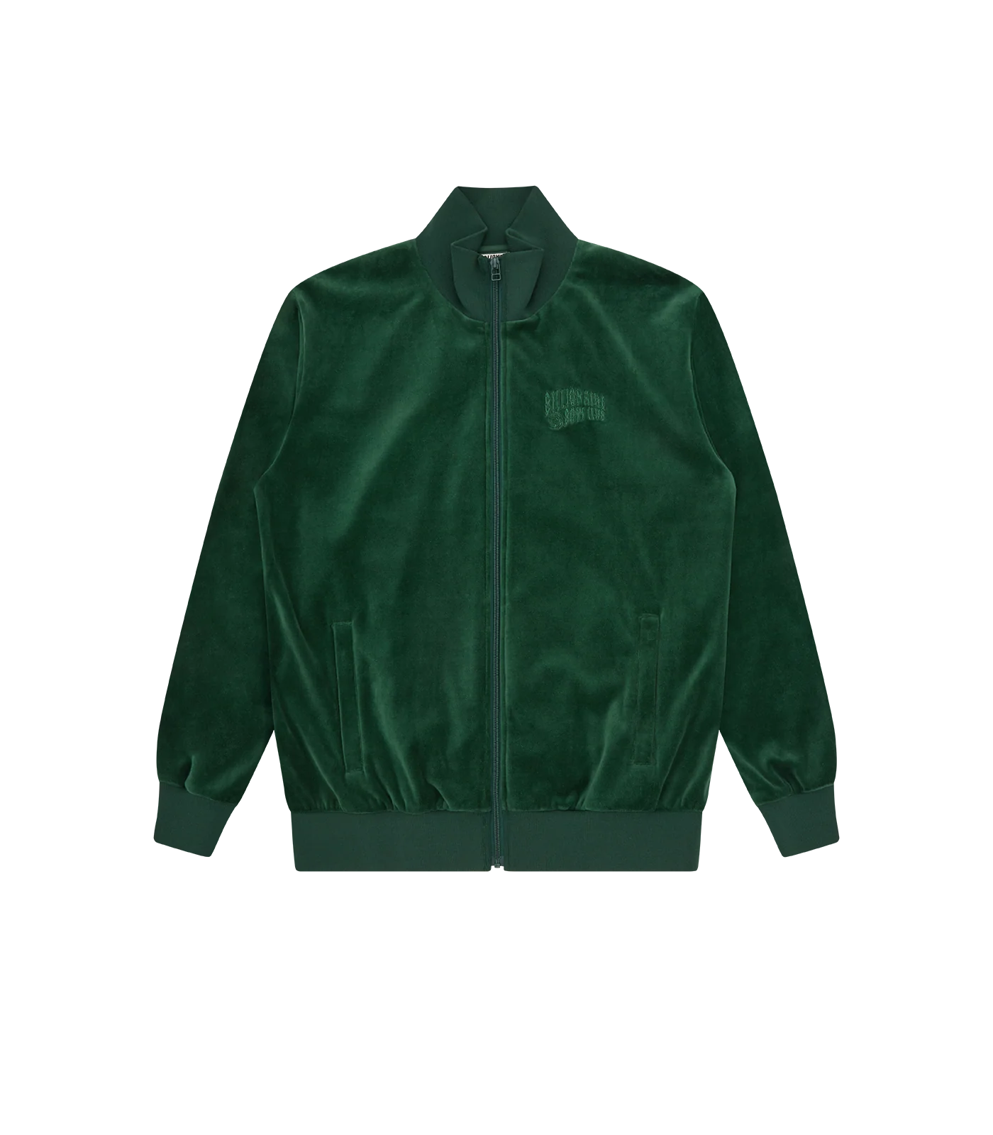 SMALL ARCH LOGO VELOUR TRACK TOP - FOREST GREEN