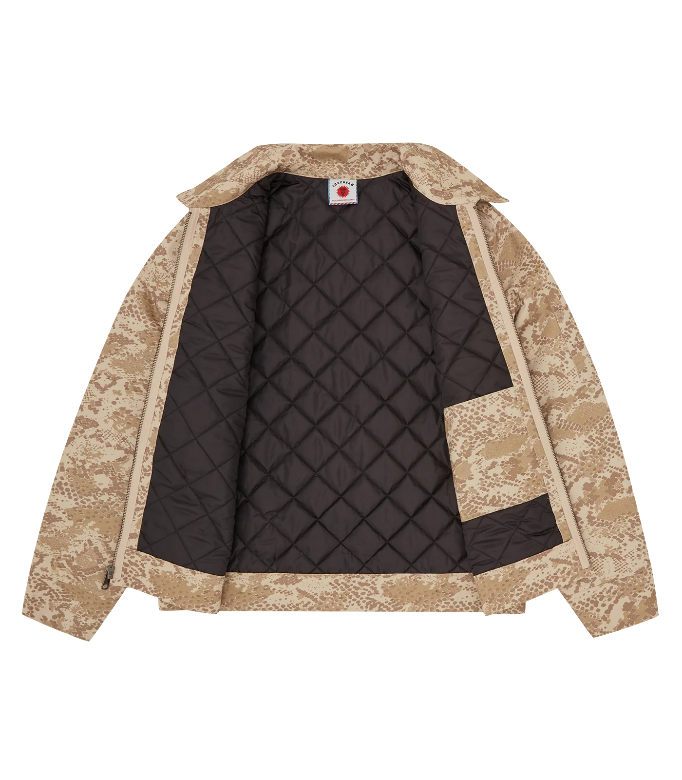SNAKESKIN QUILTED WORK JACKET - LIGHT BROWN - Image 5