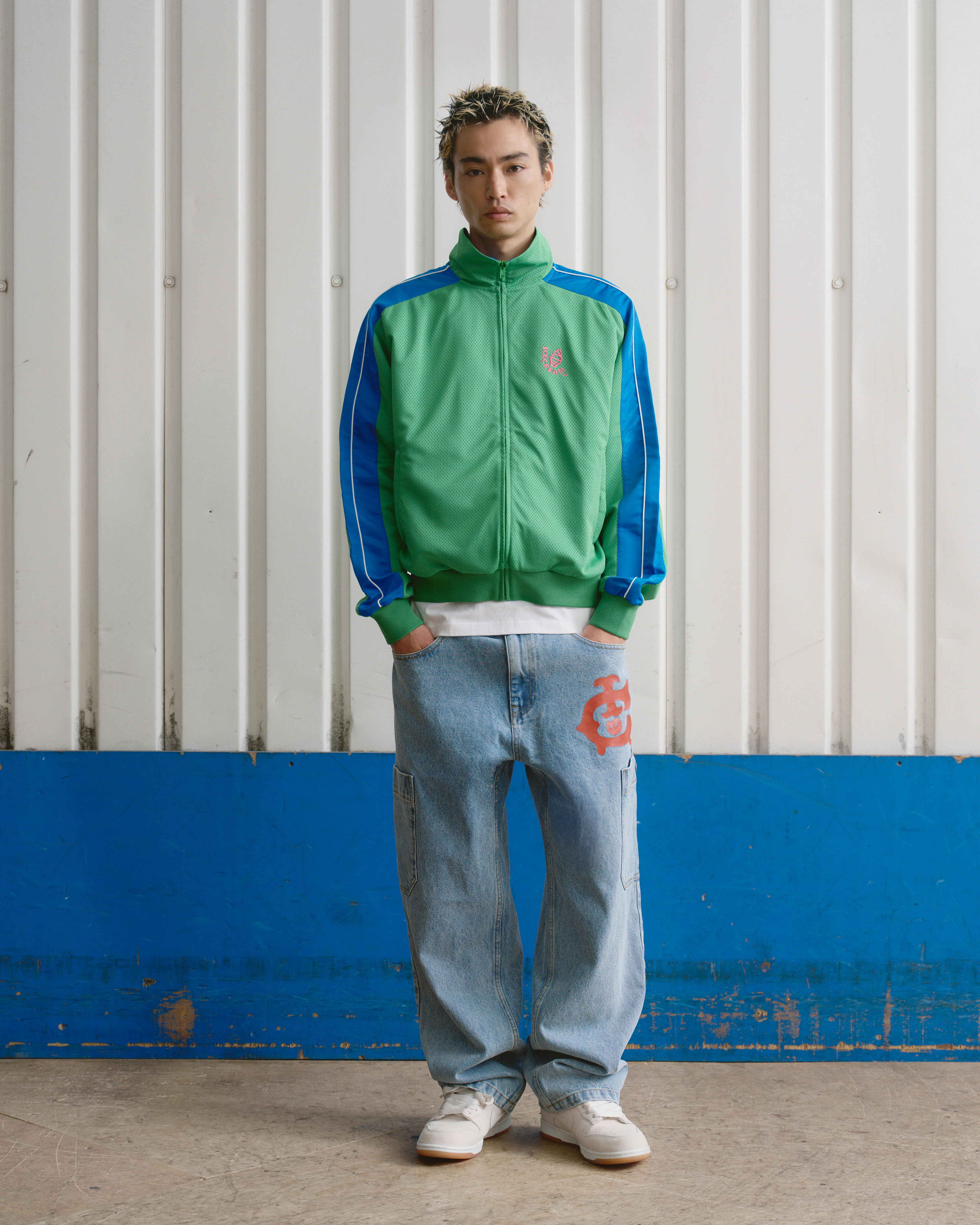 SOFT SERVE LAYERED MESH TRACK TOP - GREEN - Image 2