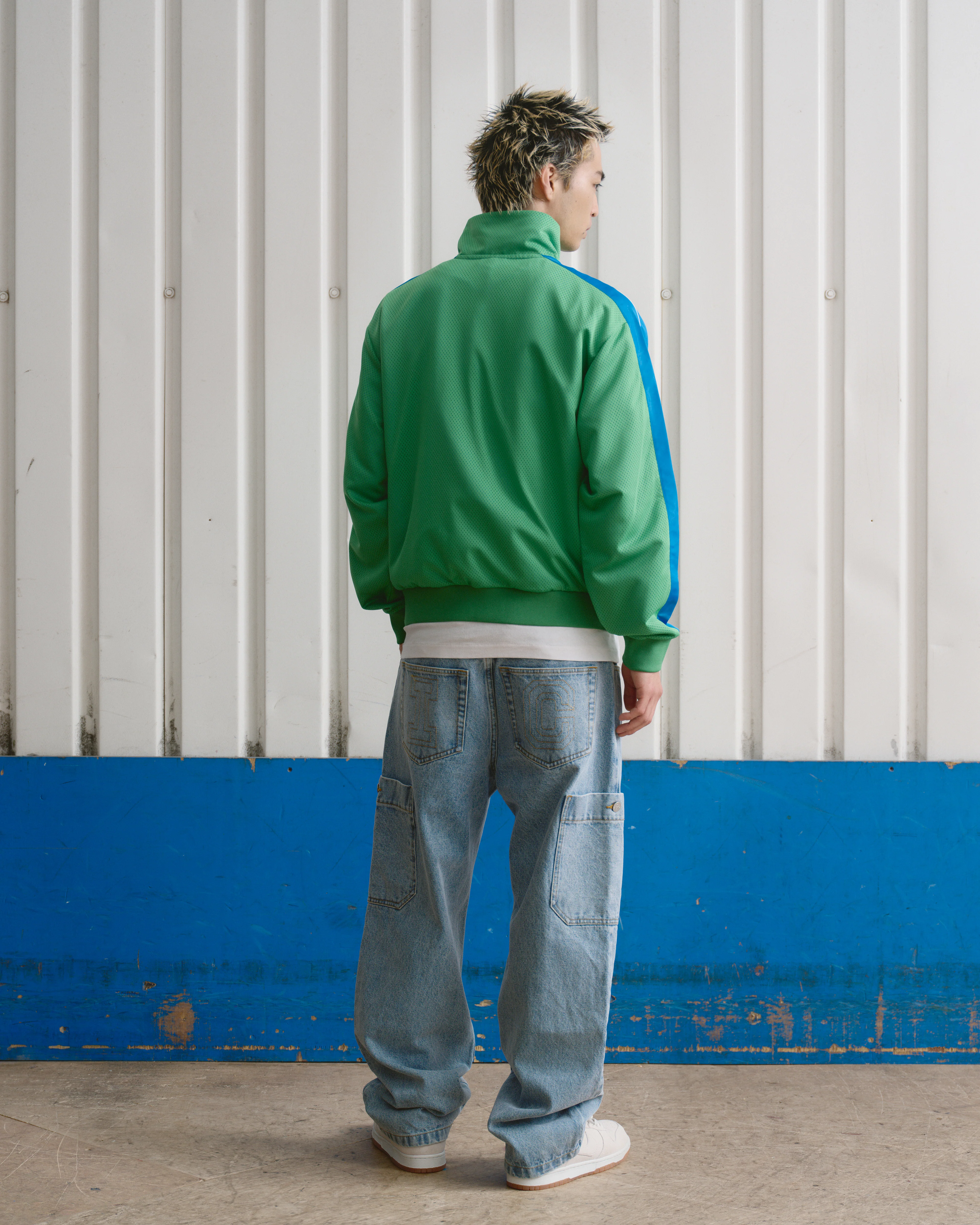 SOFT SERVE LAYERED MESH TRACK TOP - GREEN - Image 3