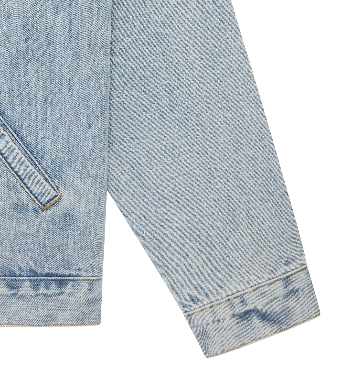 SOUVENIR CORD COLLAR DENIM TRUCKER JACKET - LIGHT WASH BLUE - Image 6