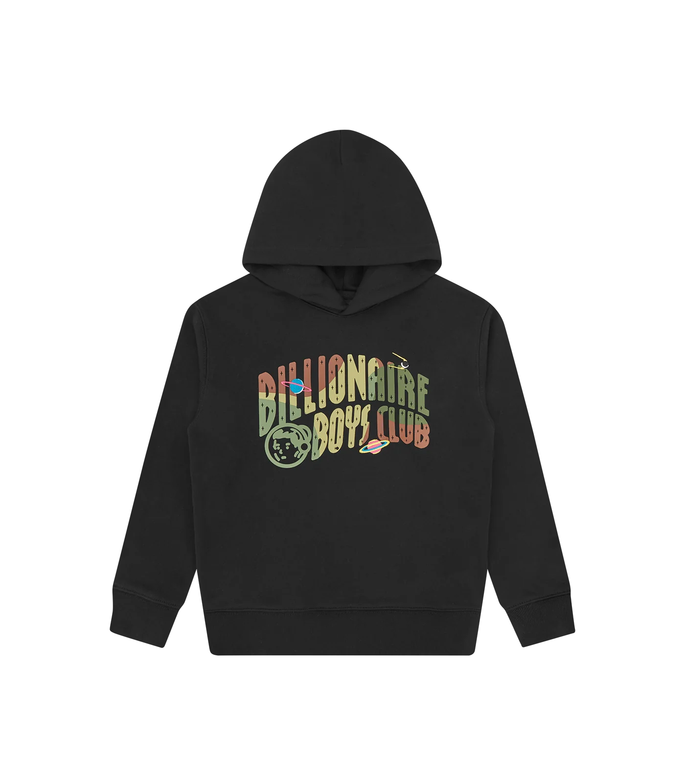 KIDS SPACE CAMO ARCH LOGO POPOVER HOOD - BLACK