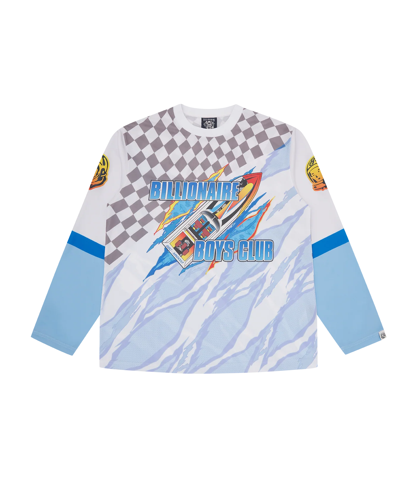 SPEED RIPPER L/S SPORT TOP  - WHITE/BLUE