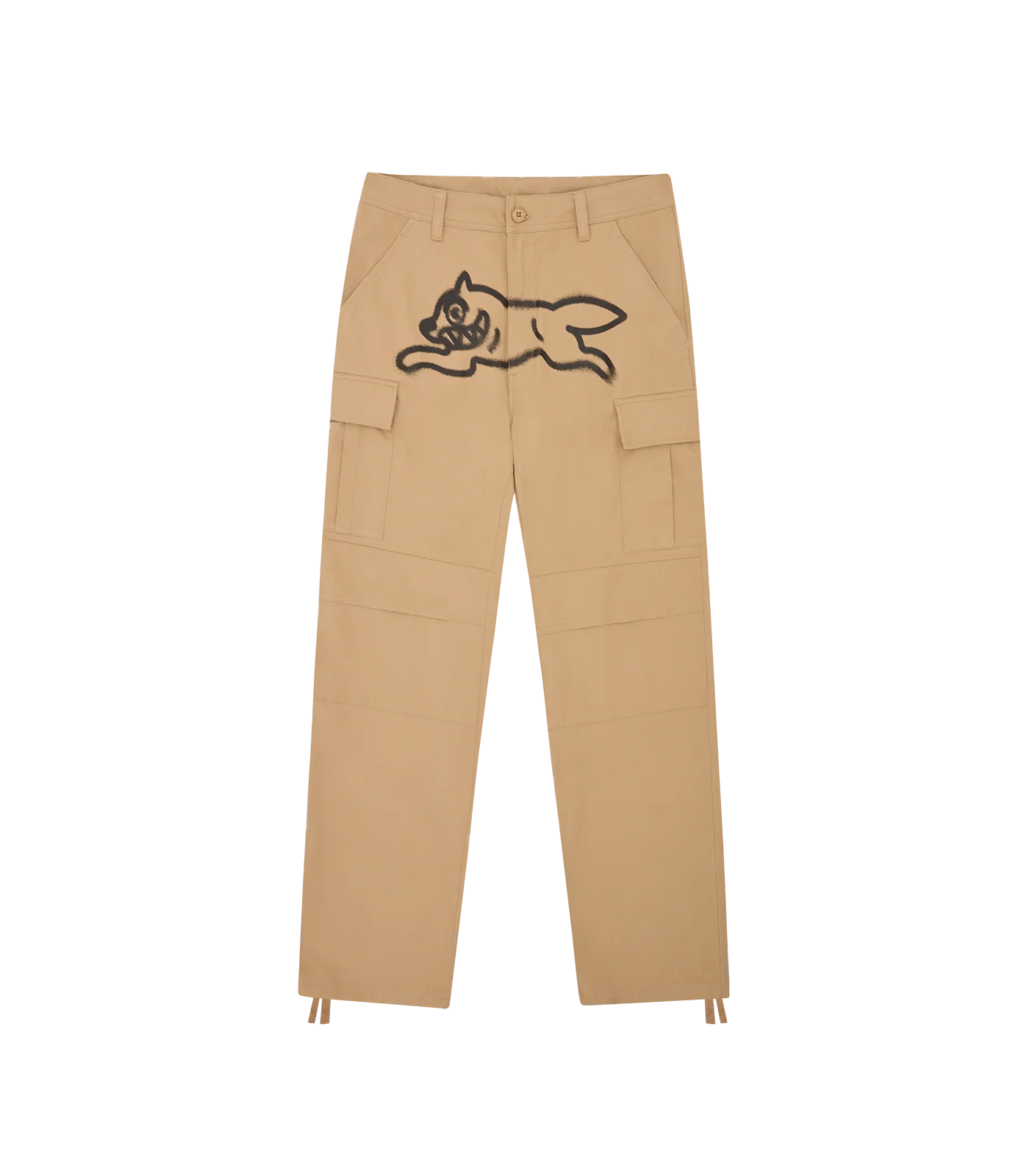 SPRAY PAINT RUNNING DOG CARGO PANTS - TAN