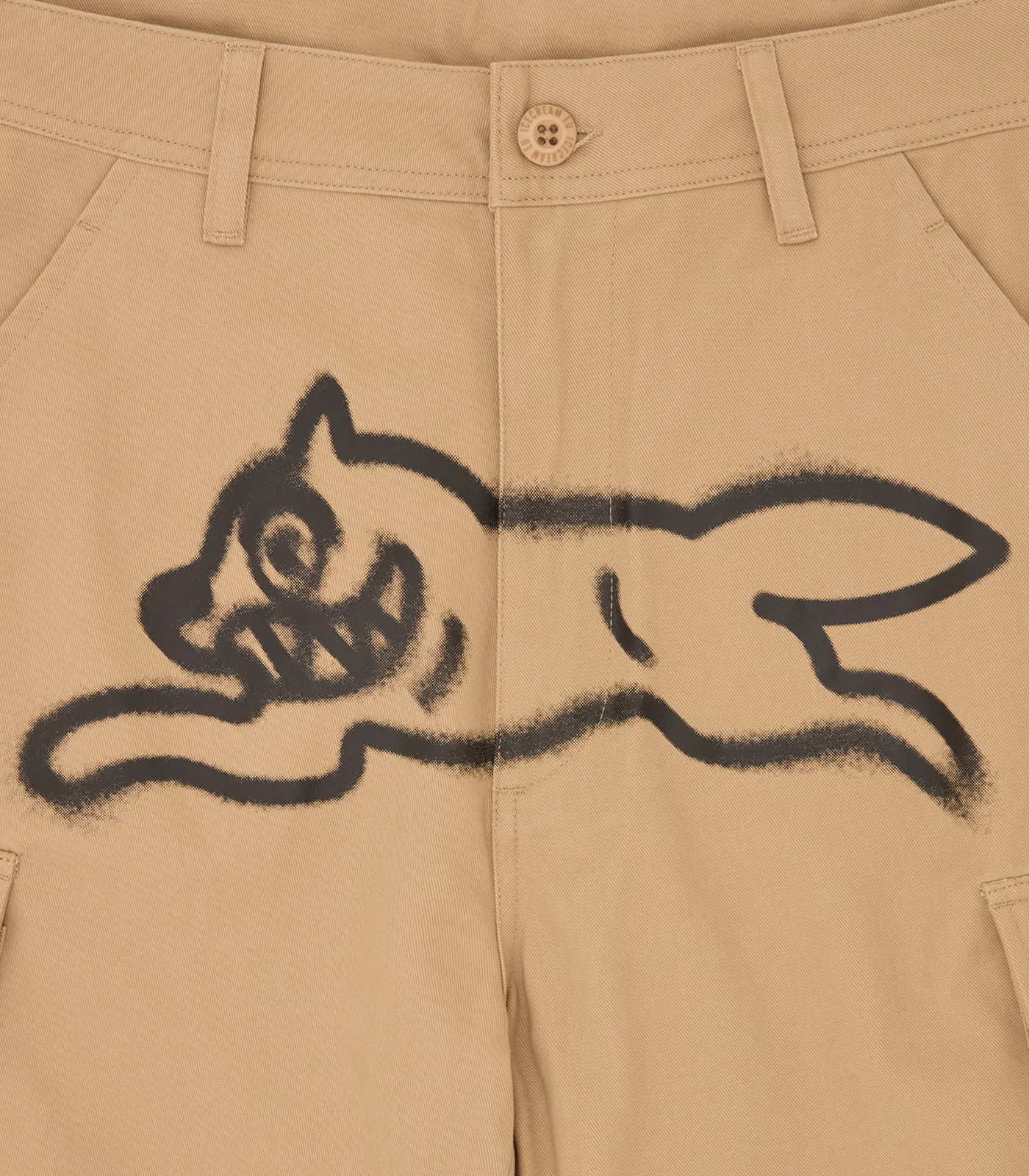 SPRAY PAINT RUNNING DOG CARGO PANTS - TAN - Image 4