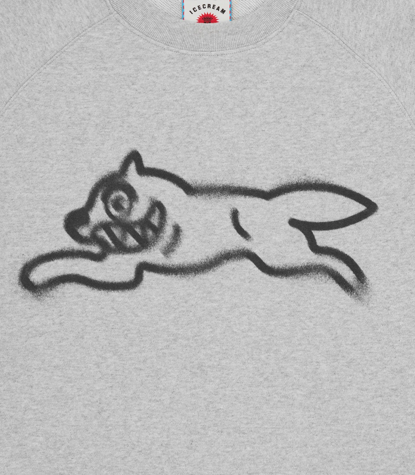 SPRAY PAINT RUNNING DOG CREWNECK - HEATHER GREY - Image 3