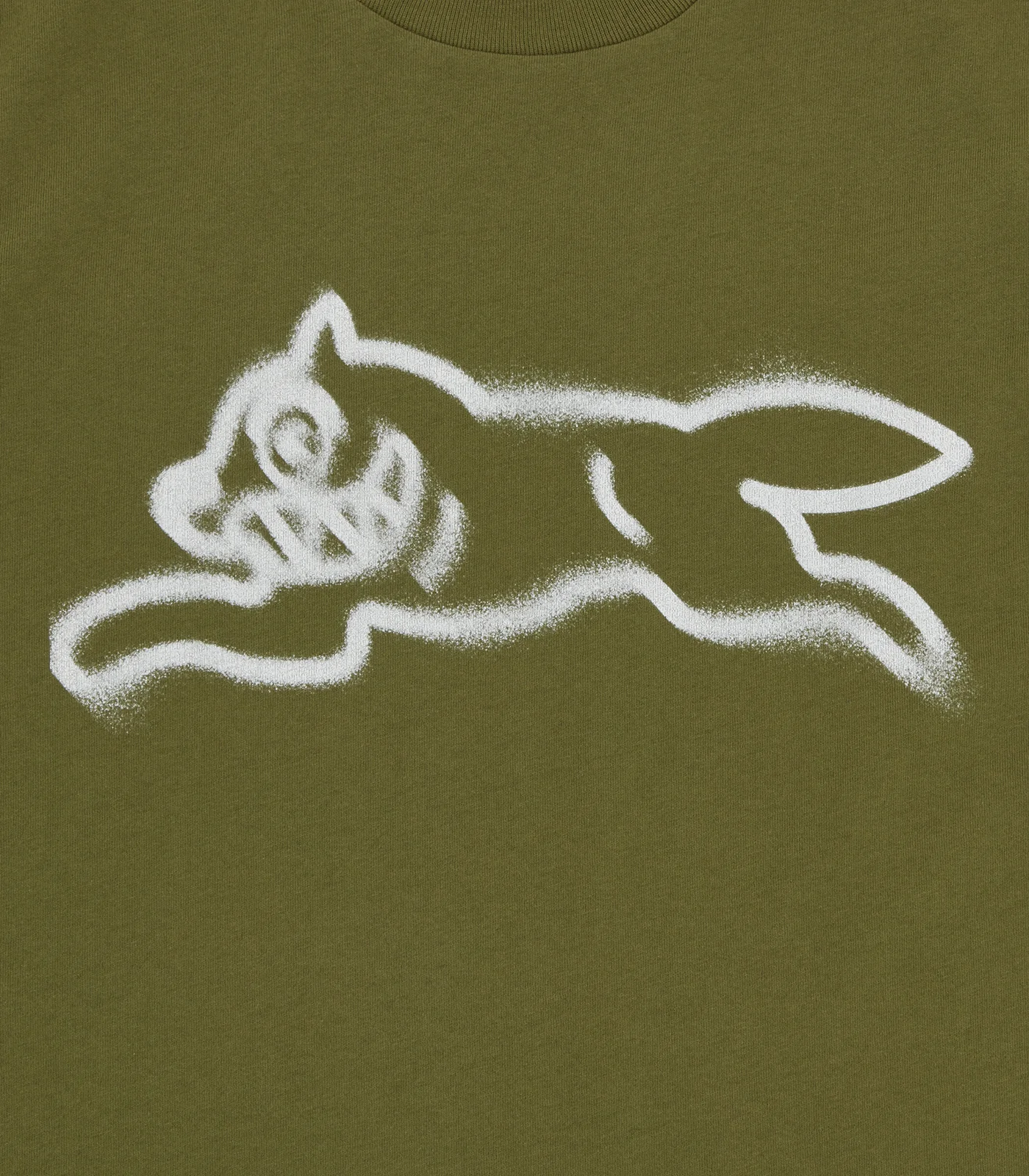 SPRAY PAINT RUNNING DOG T-SHIRT - GREEN - Image 3