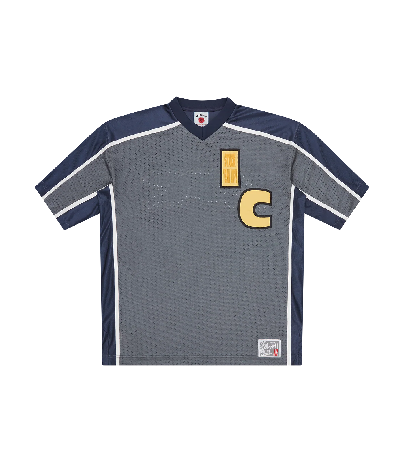 STACK EM UP FOOTBALL SHIRT - GREY/NAVY