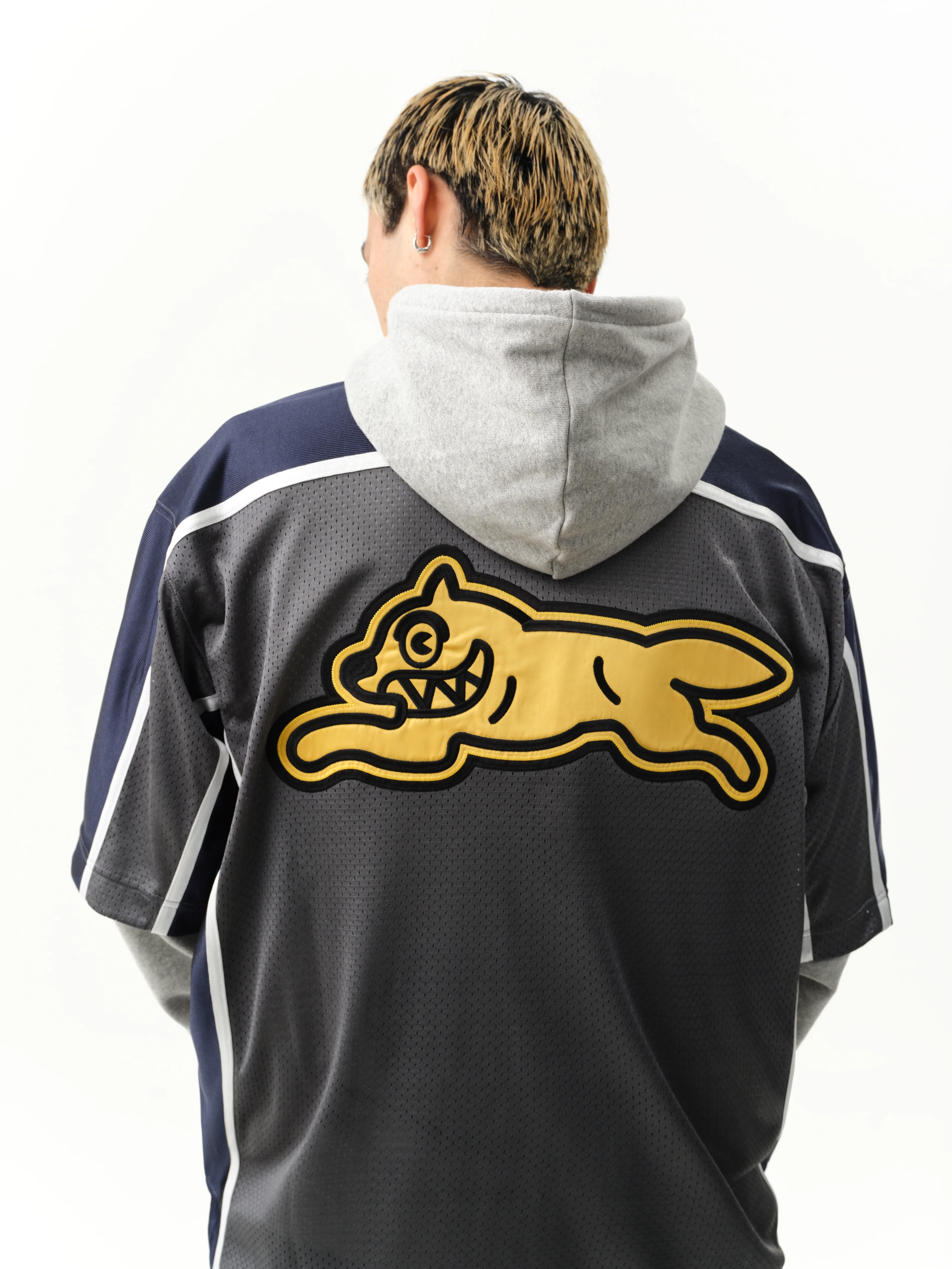 STACK EM UP FOOTBALL SHIRT - GREY/NAVY - Image 4