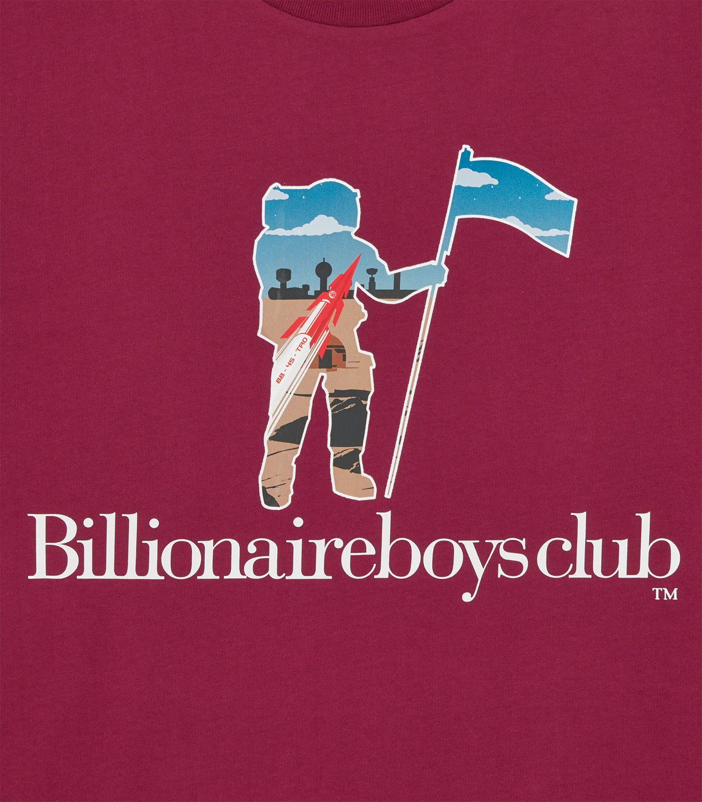 STANDING ASTRO SERIF T-SHIRT - BURGUNDY - Image 3