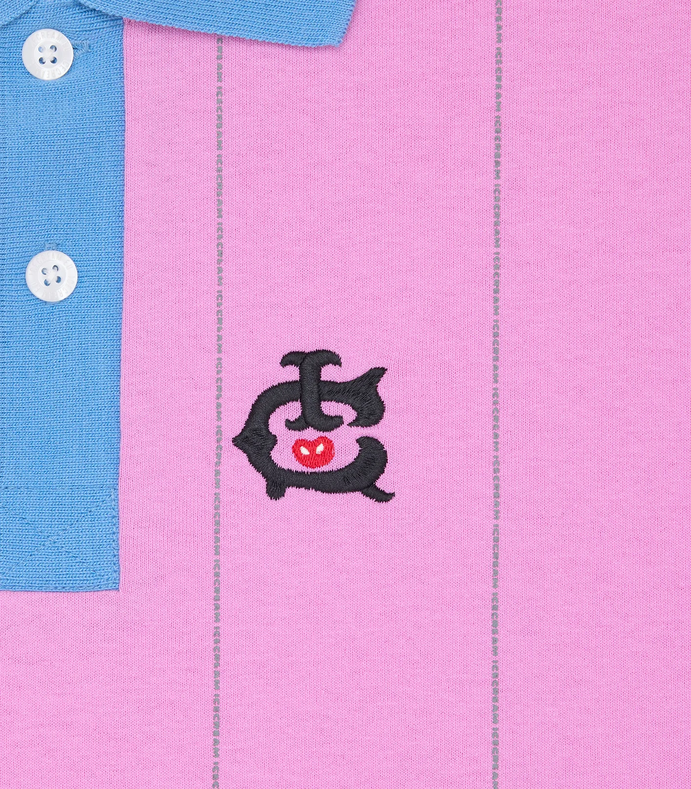 TEAM IC PINSTRIPE L/S POLO SHIRT - PINK - Image 3
