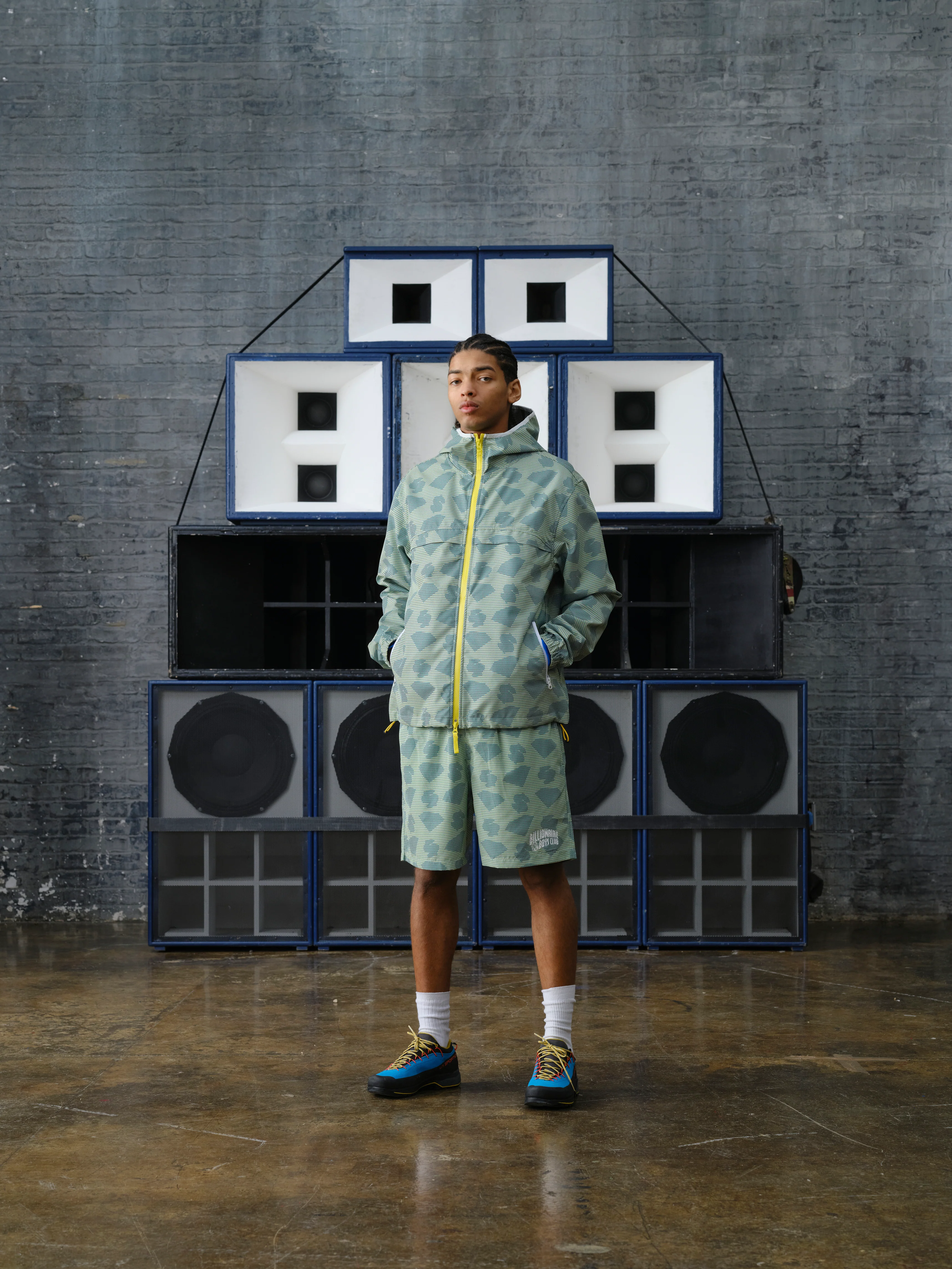 TRI-TONE DIAMONDS & DOLLARS WINDBREAKER JACKET  - GREEN - Image 3