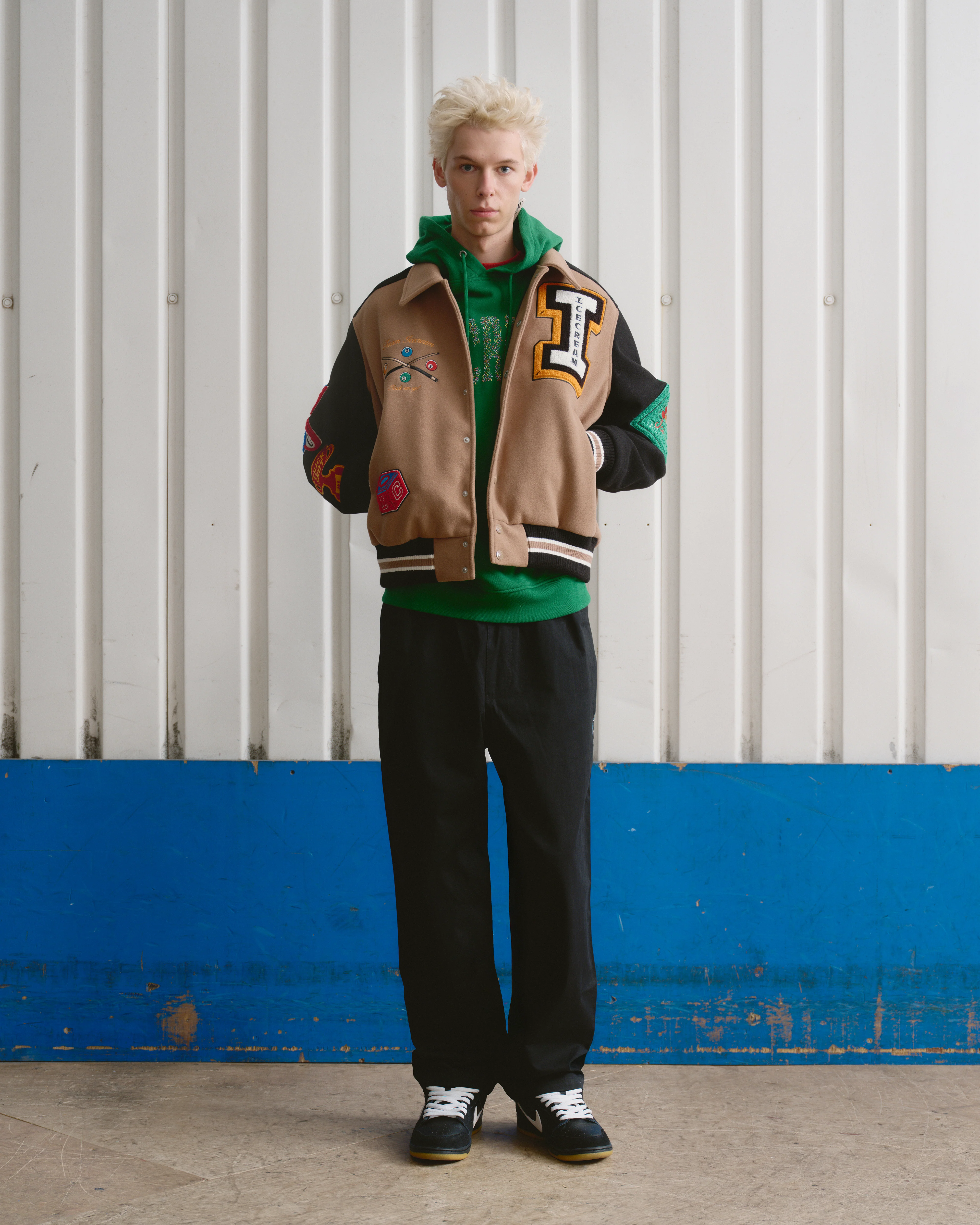 TRICK SHOT COLLARED VARSITY JACKET - TAUPE - Image 2