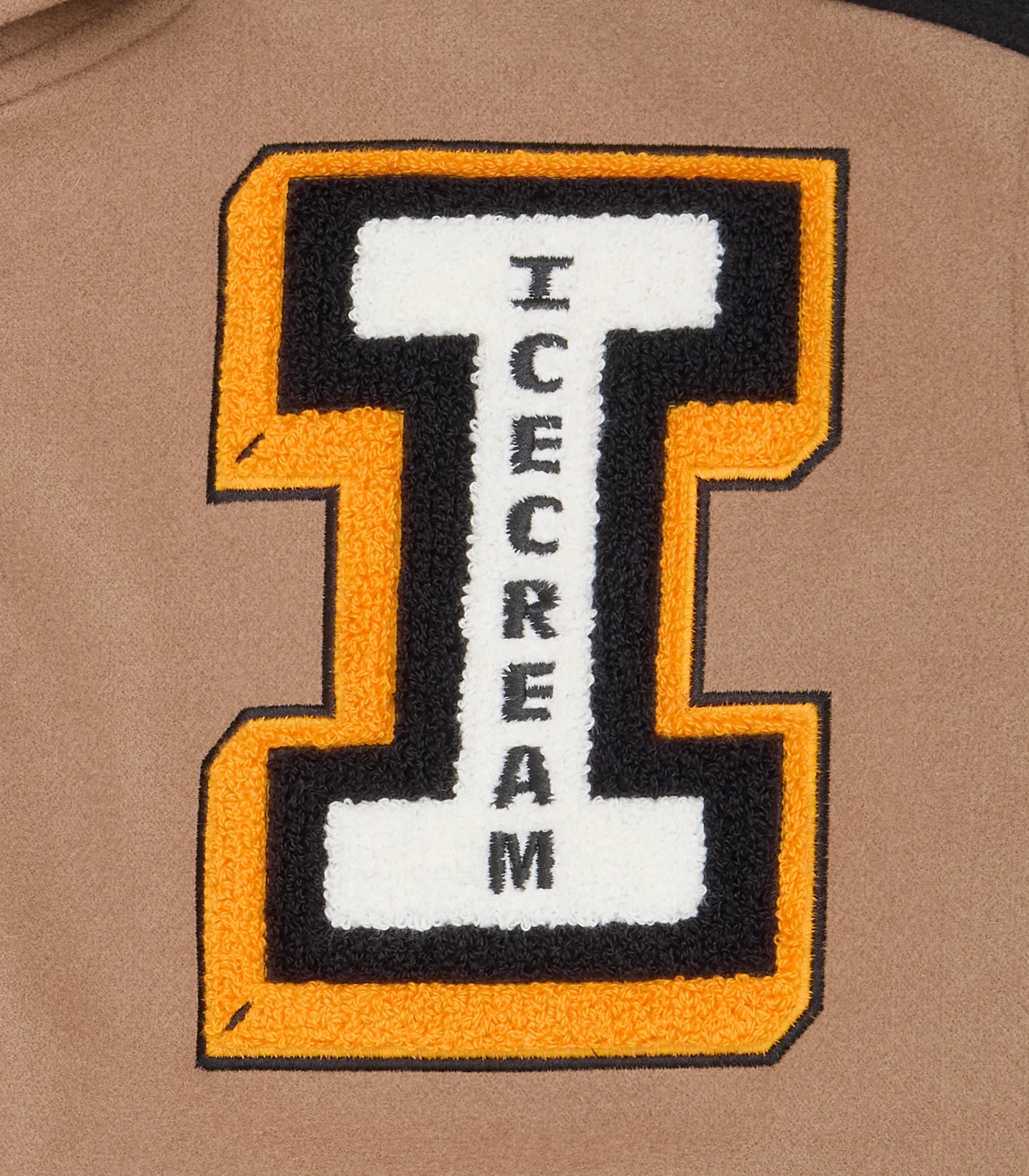 TRICK SHOT COLLARED VARSITY JACKET - TAUPE - Image 6