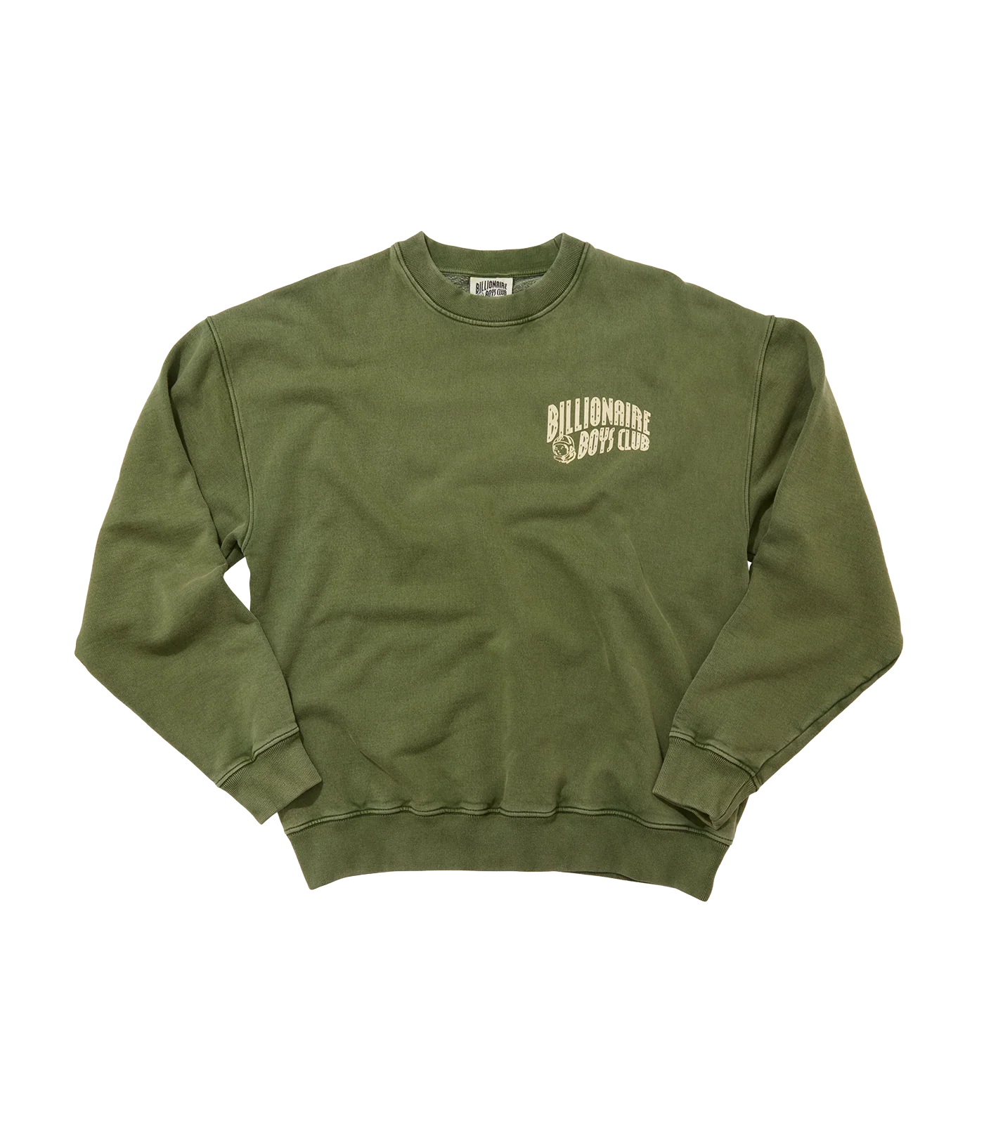 WASHED ARCH LOGO CREWNECK - FOREST GREEN