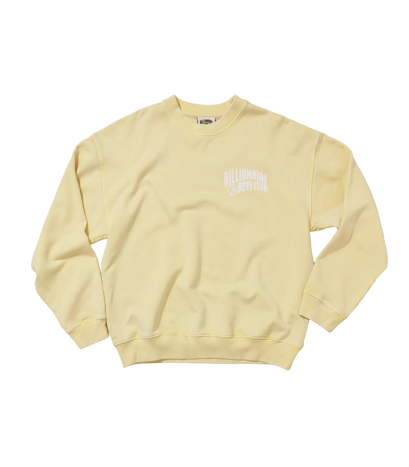 WASHED ARCH LOGO CREWNECK - PALE YELLOW