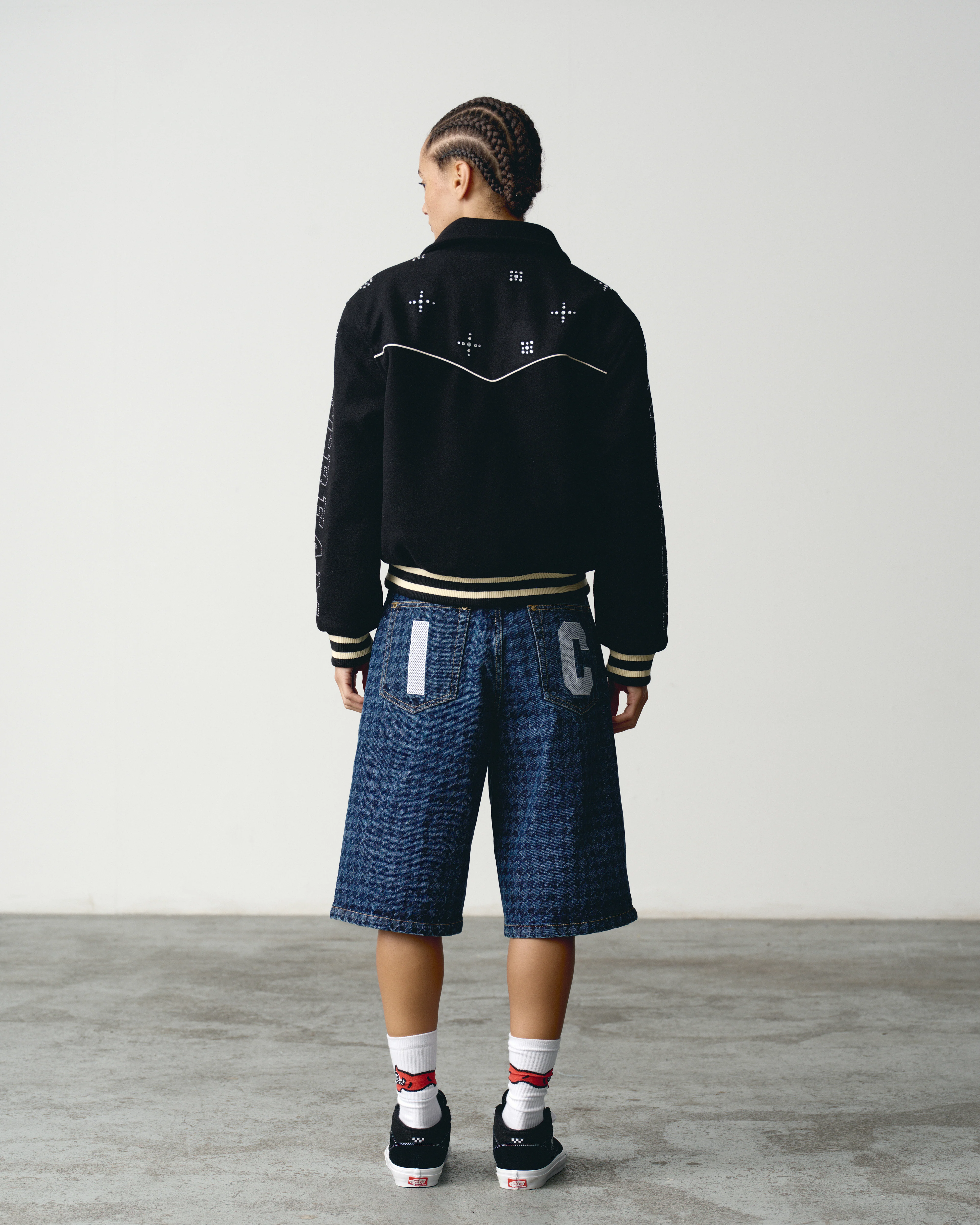 WESTERN CRYSTAL VARSITY JACKET - BLACK - Image 4