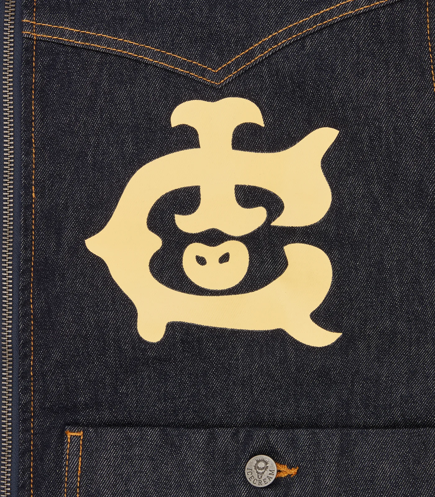 WESTERN PANELLED ZIP THROUGH DENIM JACKET - INDIGO - Image 6