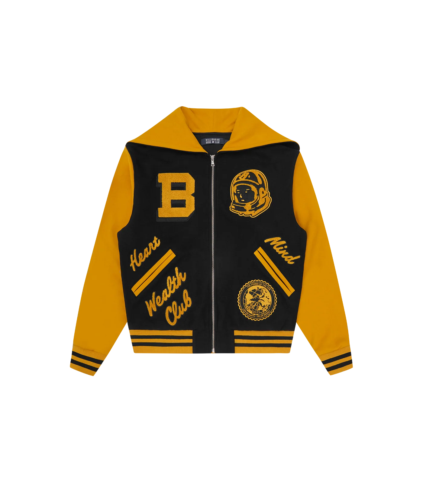 WORLD COLLEGE CHEERLEADER ZIP THROUGH HOOD - BLACK/YELLOW
