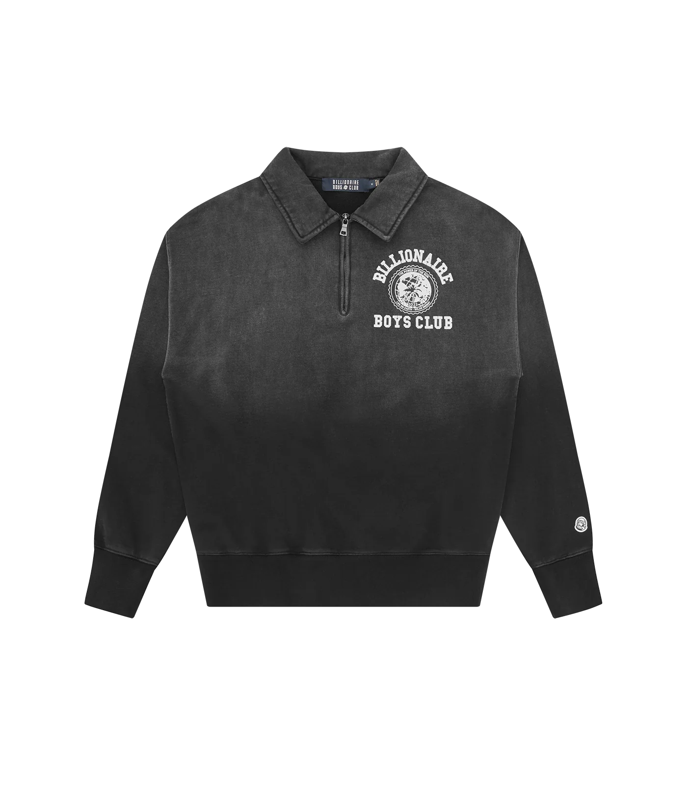 WORLD COLLEGE WASHED QUARTER ZIP - BLACK